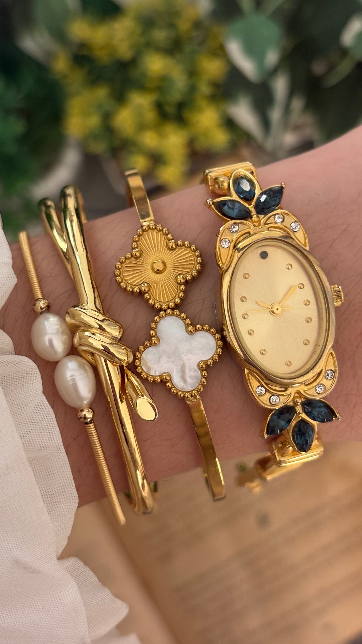 Rare Vintage Motivex Princess Watch in Gold Tone Quartz