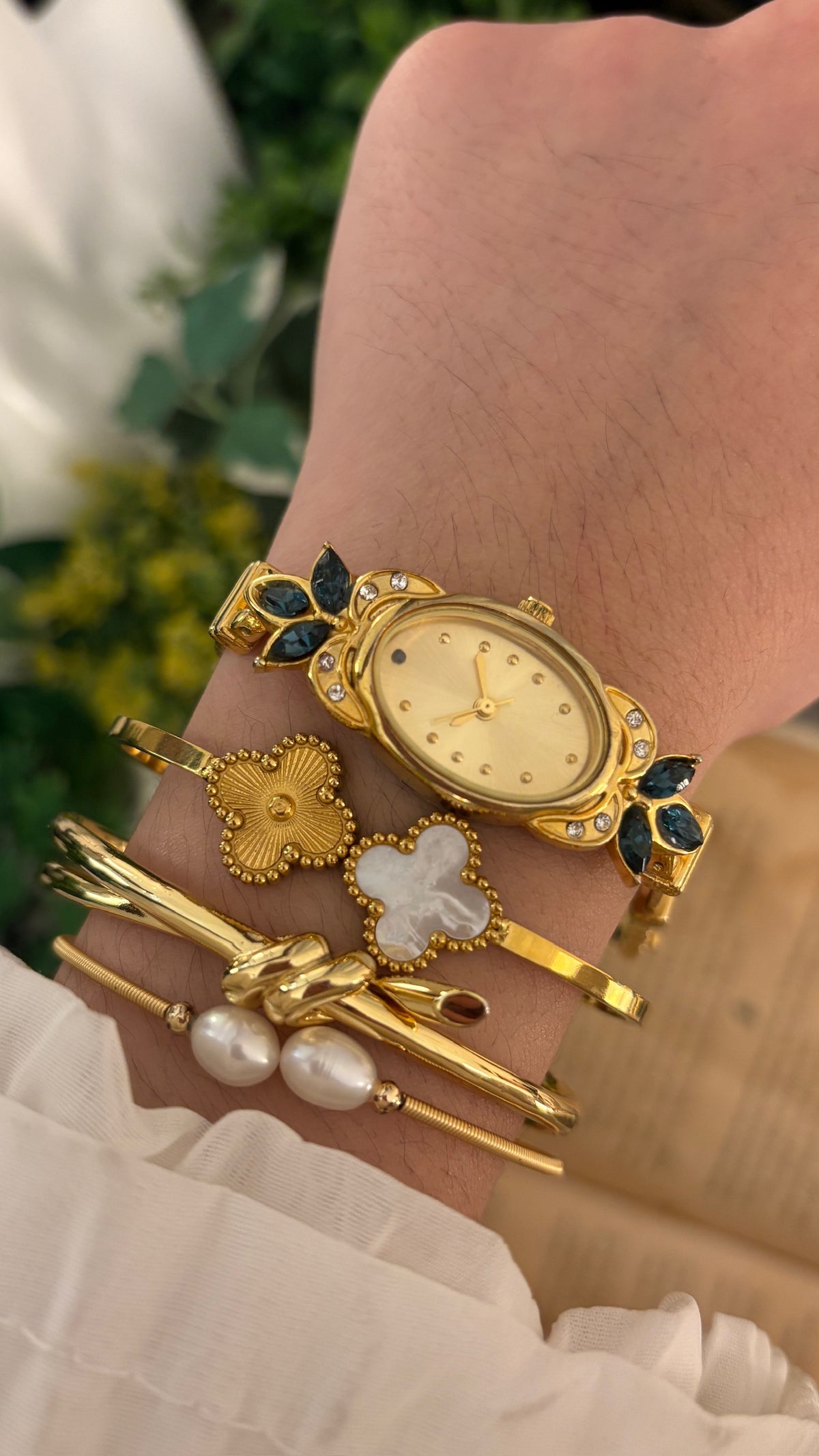 Rare Vintage Motivex Princess Watch in Gold Tone Quartz