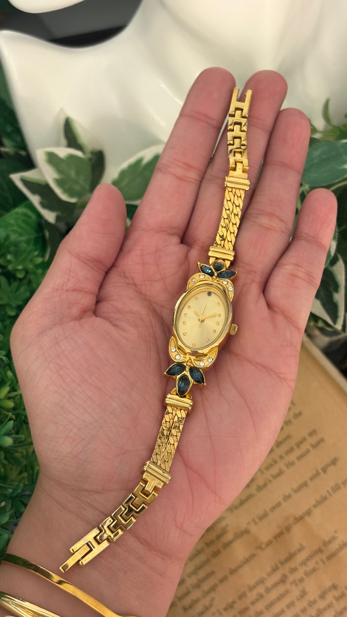 Rare Vintage Motivex Princess Watch in Gold Tone Quartz