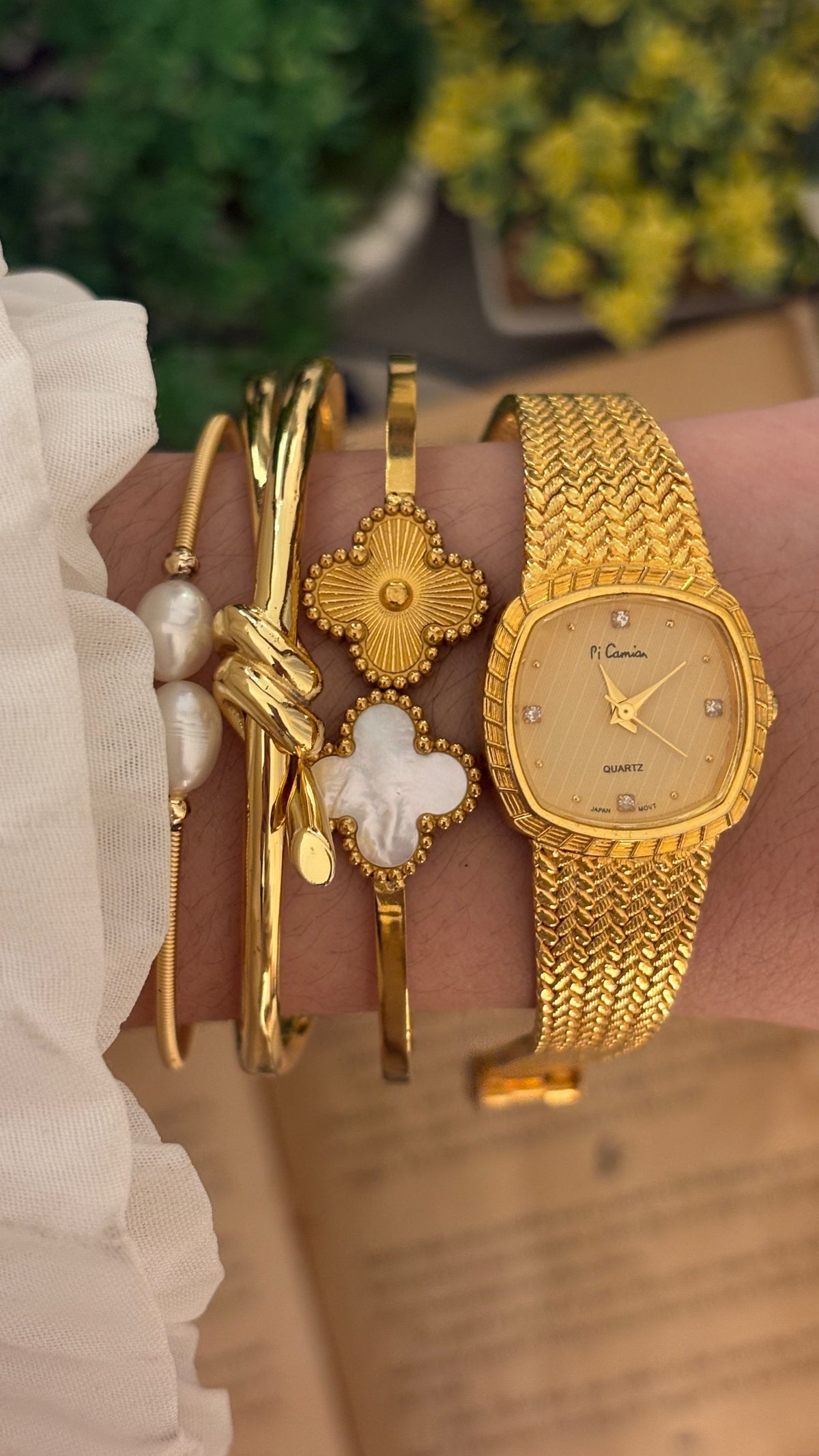 Rare Vintage Pi Camian Dress Watch in Gold Tone Quartz