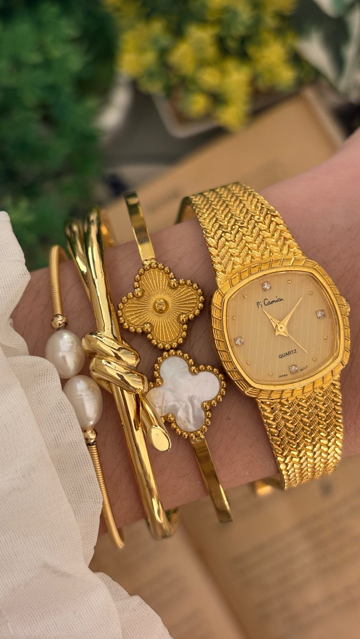 Rare Vintage Pi Camian Dress Watch in Gold Tone Quartz