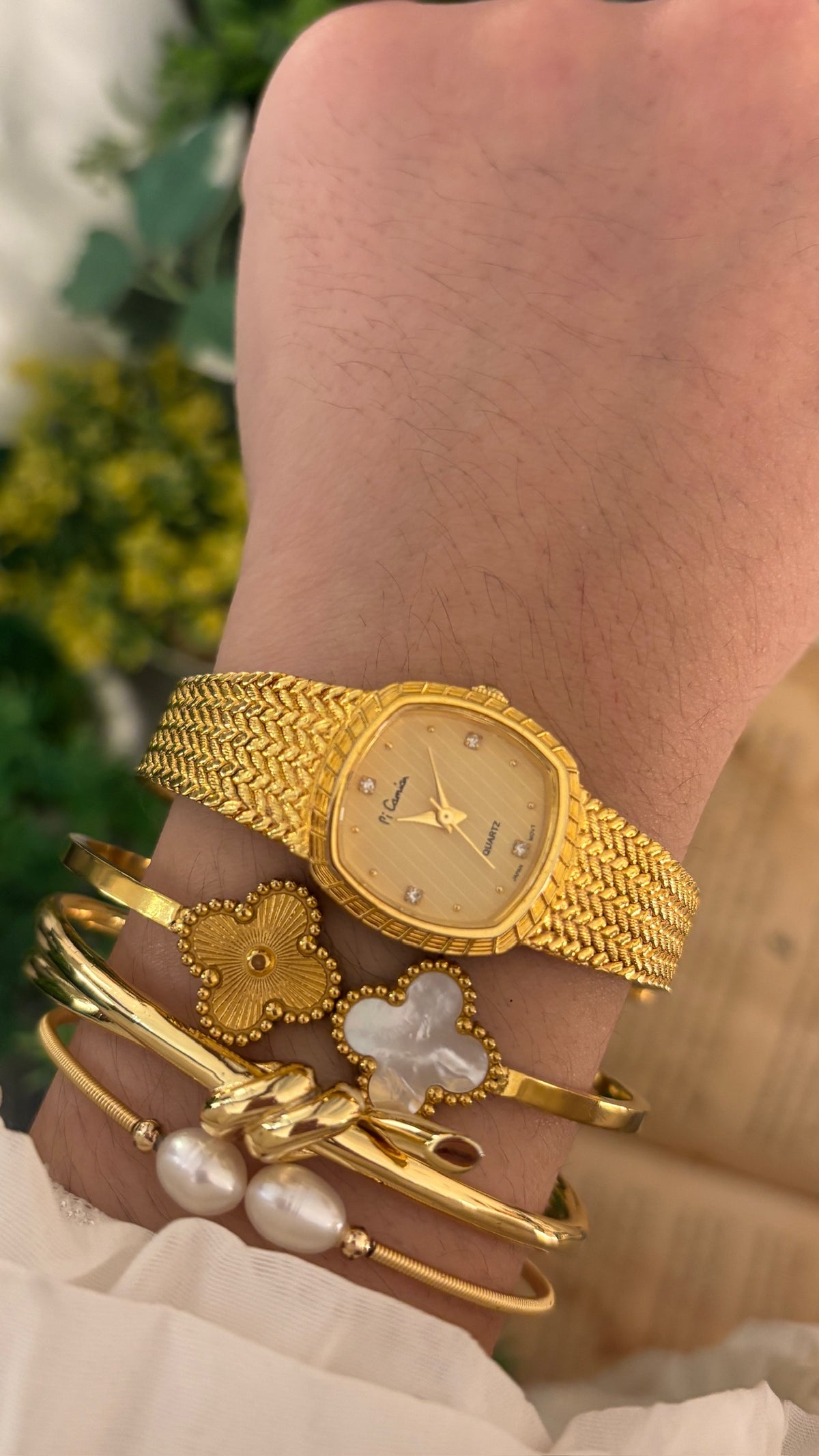 Rare Vintage Pi Camian Dress Watch in Gold Tone Quartz