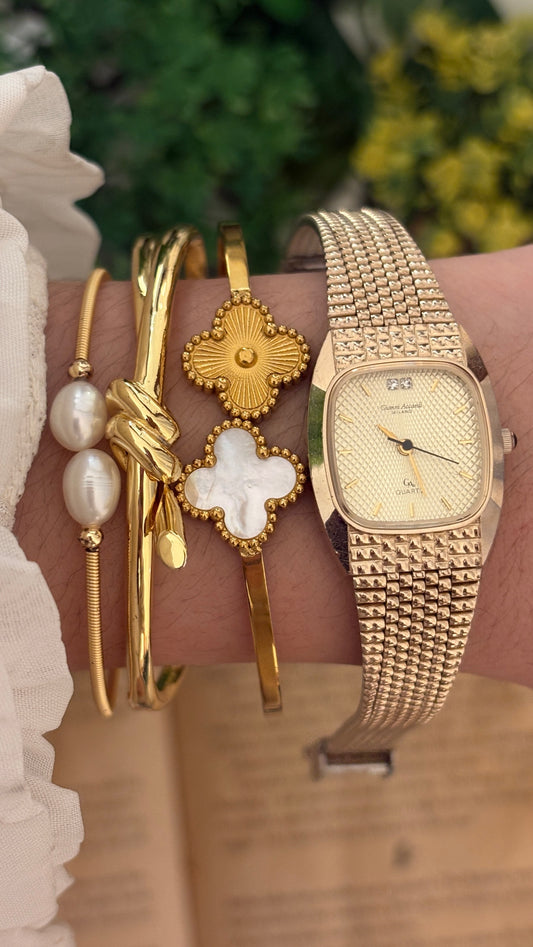 Vintage Gianni Accordi Tank Dress Watch in Gold Tone Quartz