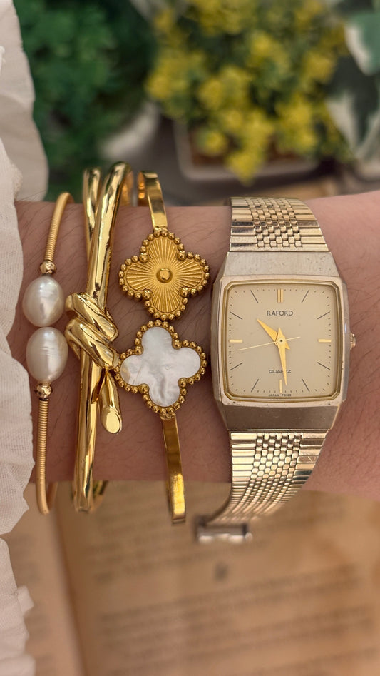 Vintage Raford Dress Tank Watch in Gold Tone Quartz