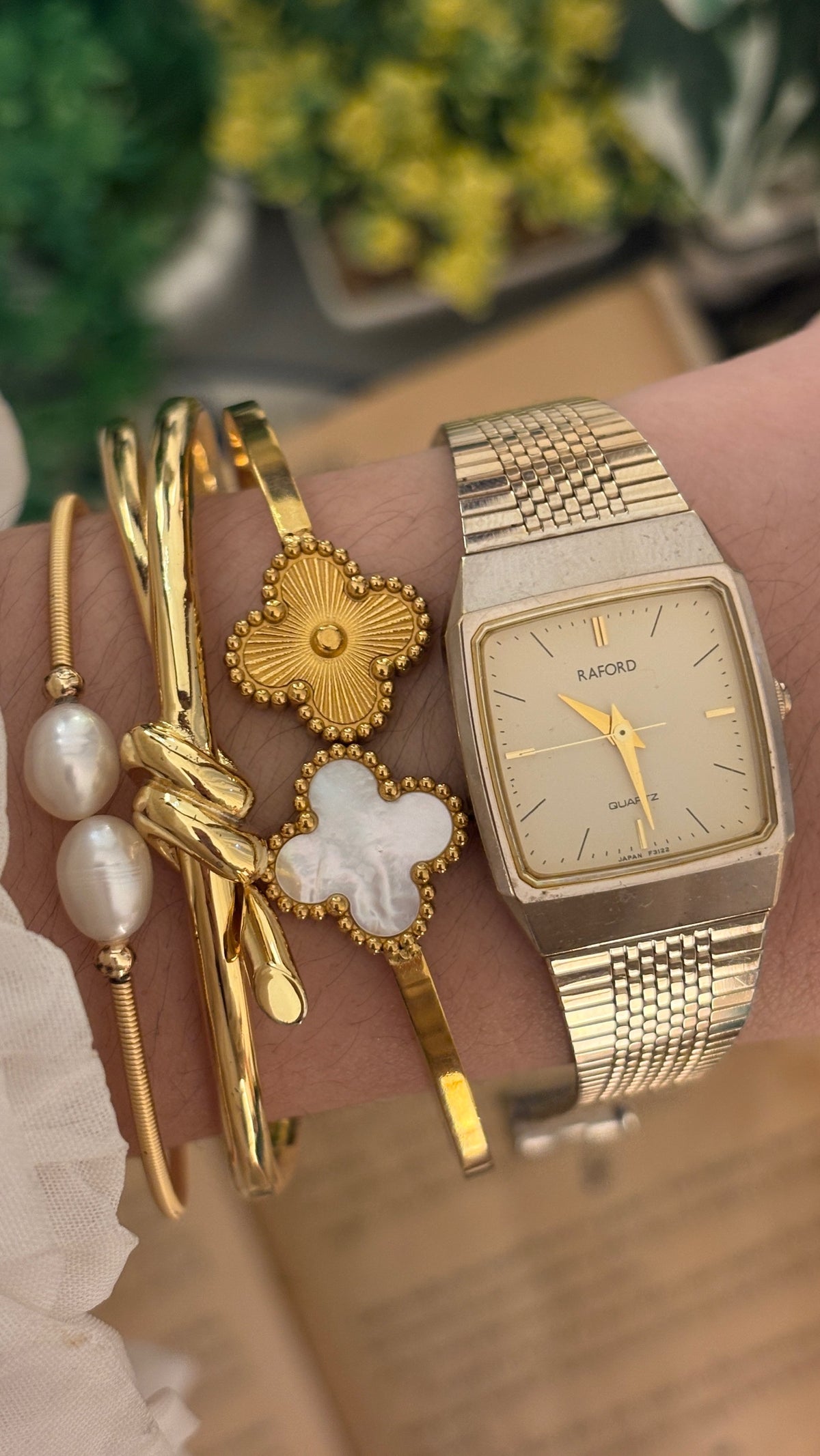 Vintage Raford Dress Tank Watch in Gold Tone Quartz