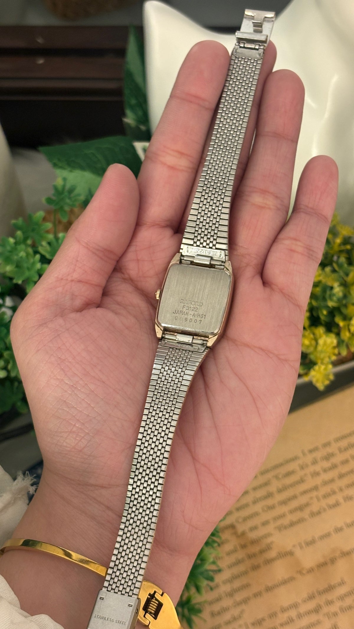 Vintage Raford Dress Tank Watch in Gold Tone Quartz