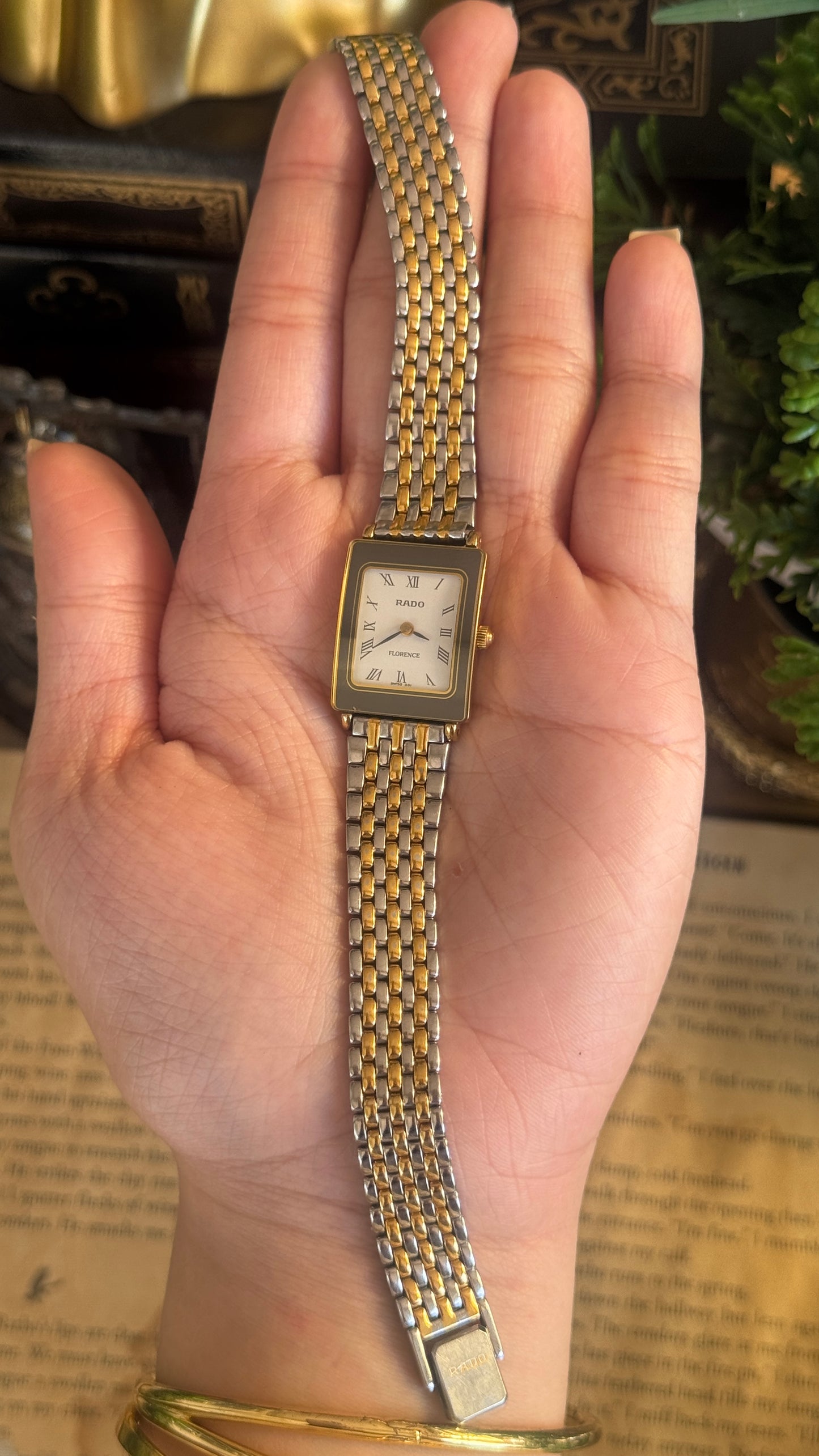 Rare Vintage Rado Swiss Florence Tank in Two-Tone Quartz