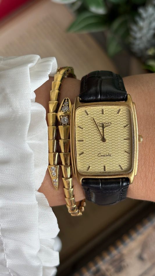 Vintage Longines Men’s Dress Watch in Black Leather Strap