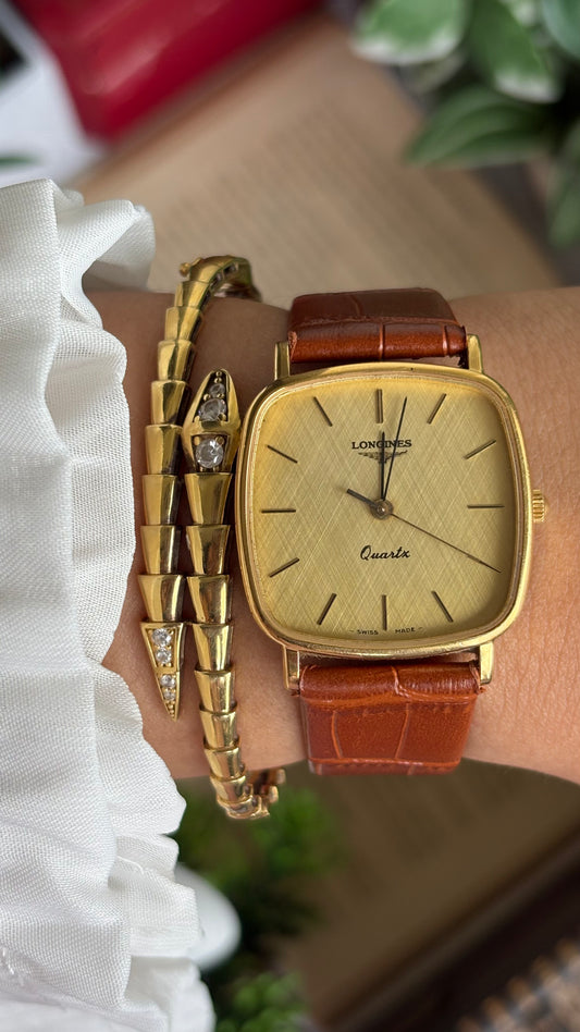 Vintage Longines Men’s Dress Watch in Brown Leather Strap