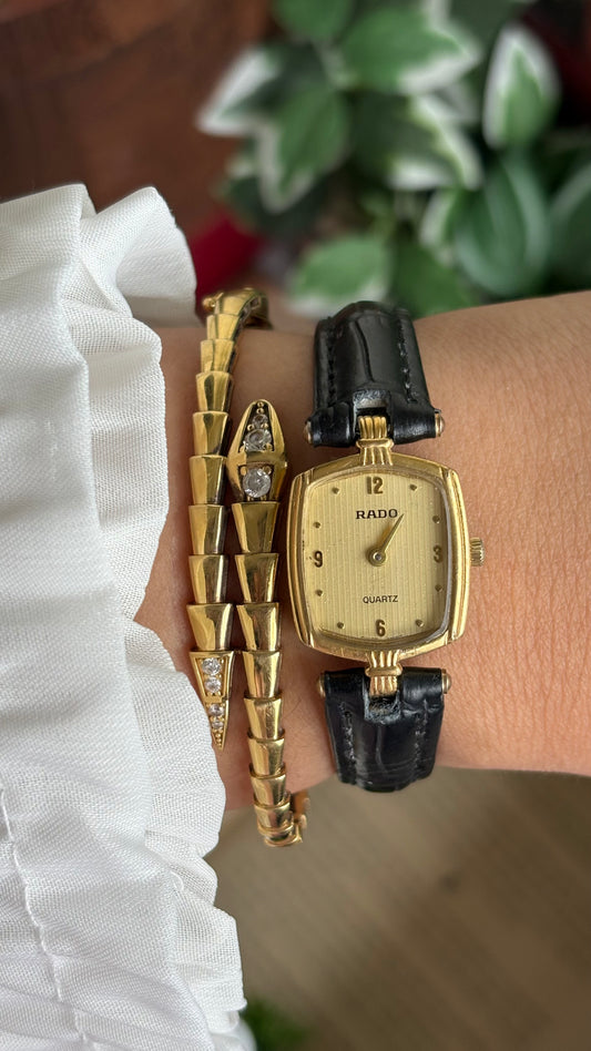 Vintage RADO Women’s Dress Watch in Black Leather Strap