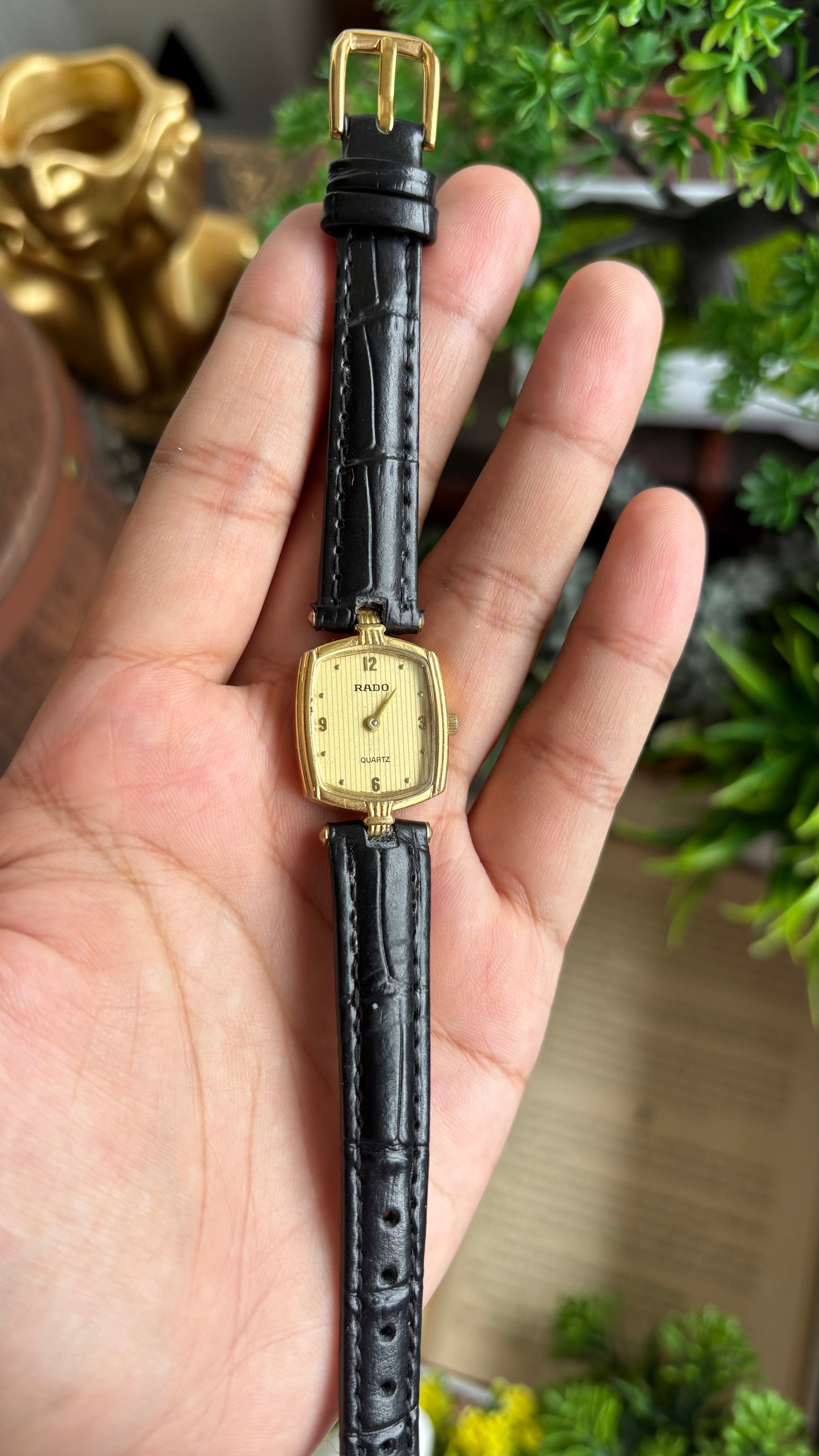 Vintage RADO Women’s Dress Watch in Black Leather Strap