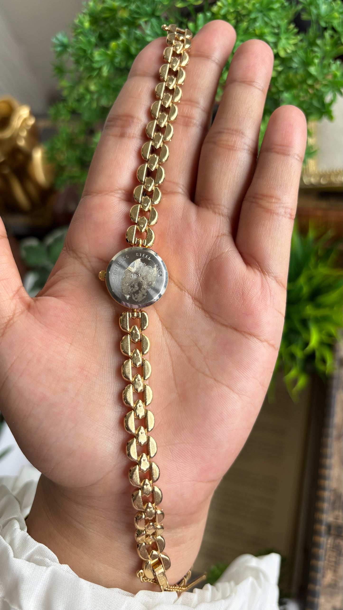 Extremely Rare Vintage Moderno Watch in Gold Tone with 20 Genuine Rubies