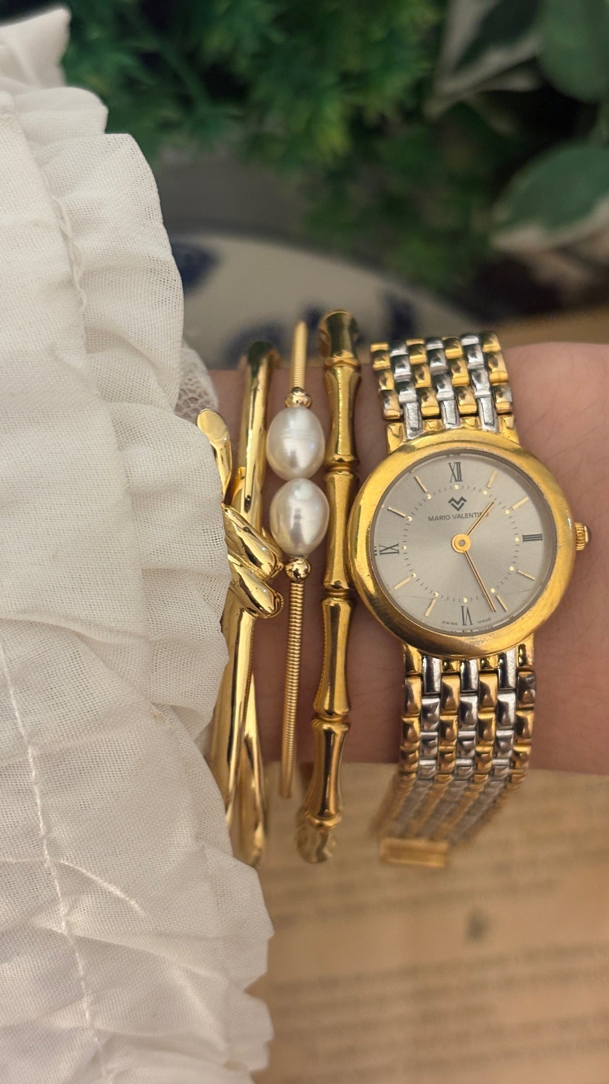 Vintage Mario Valentino Swiss Classic Watch in Two-Tone Quartz