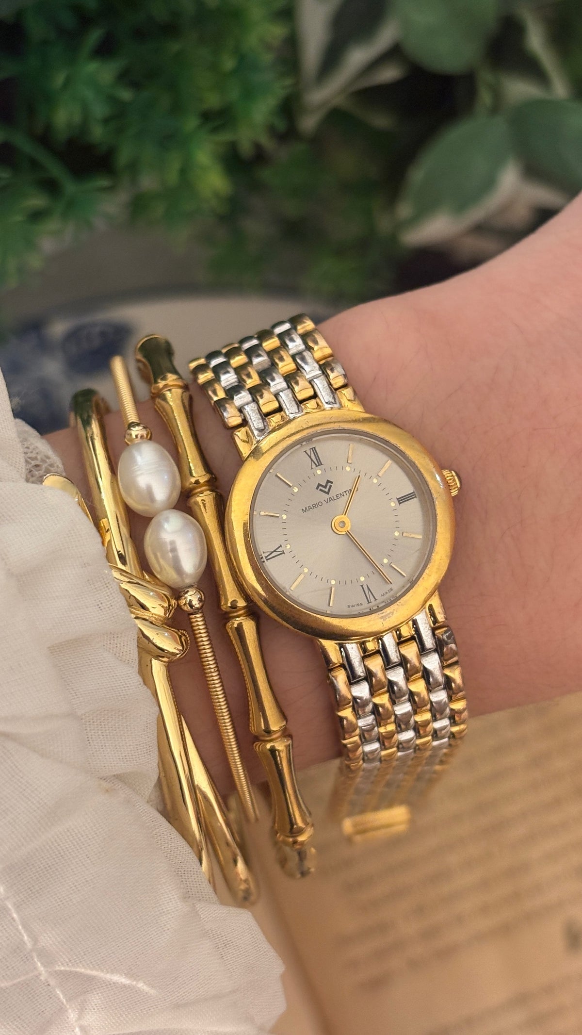 Vintage Mario Valentino Swiss Classic Watch in Two-Tone Quartz