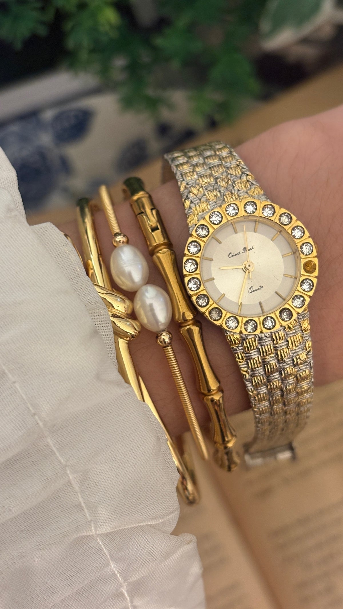 Rare Vintage Orient Pearl Dress Watch in Two-Tone Quartz