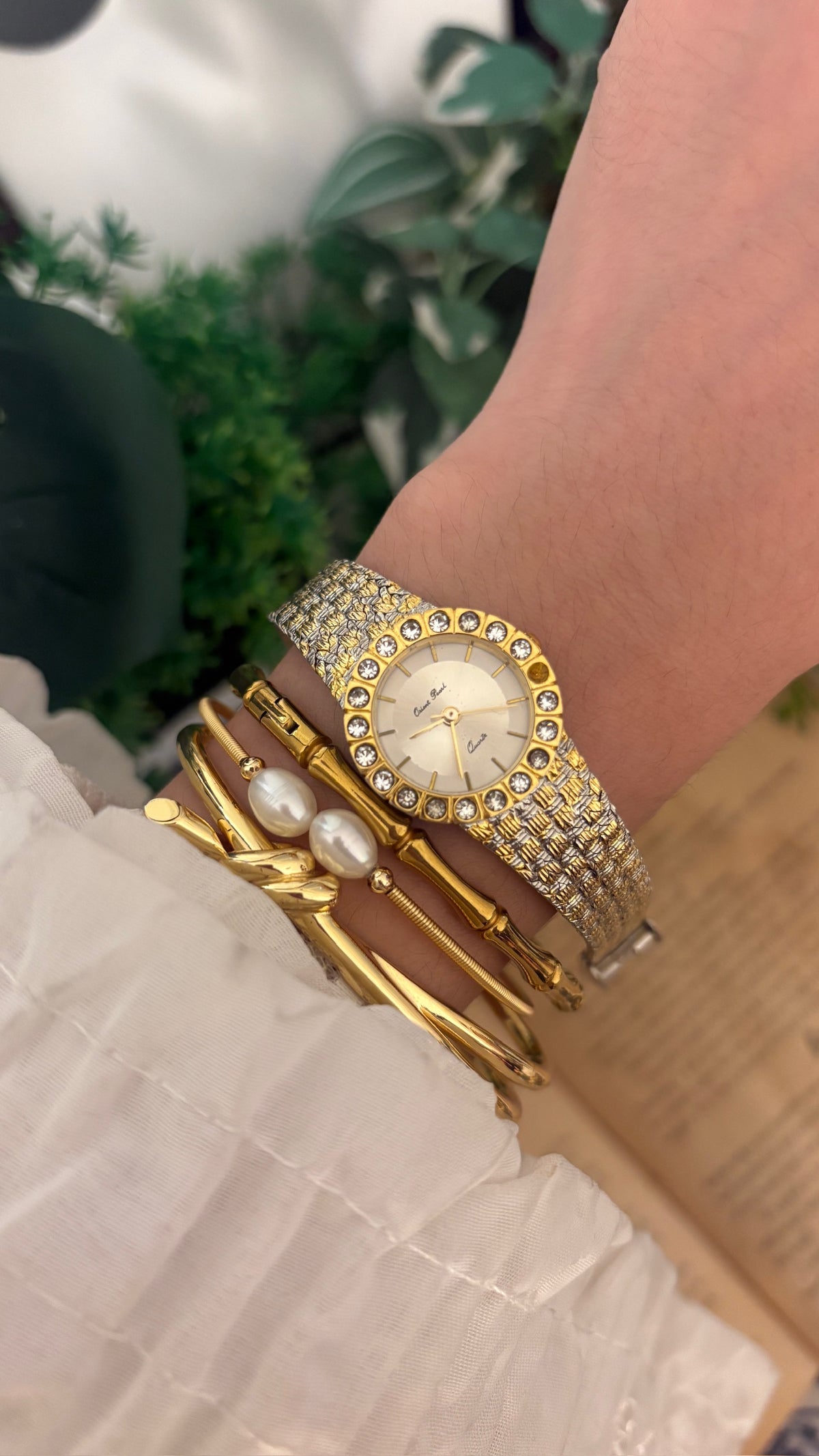 Rare Vintage Orient Pearl Dress Watch in Two-Tone Quartz