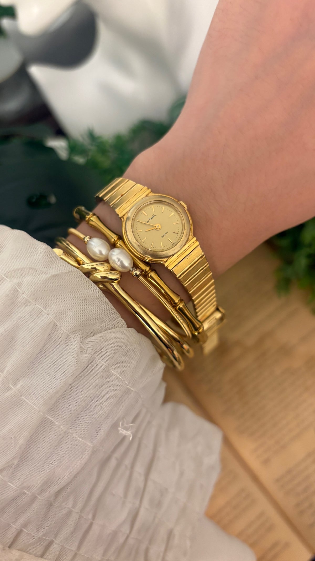 Vintage Pierre Cardin Panel Link Watch in Gold Tone Quartz