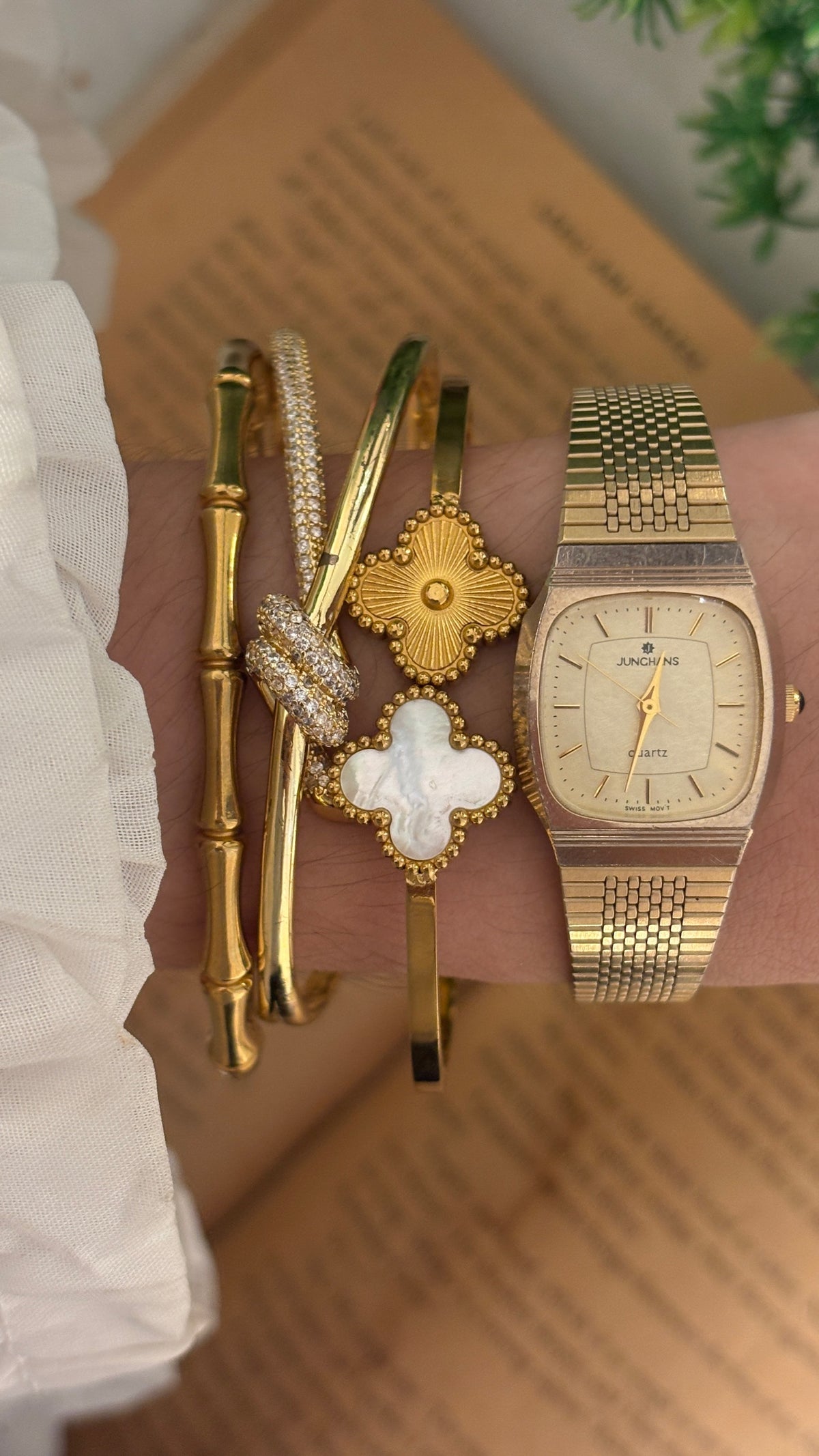 Vintage Junghans Tank Dress Watch in Gold Tone Quartz