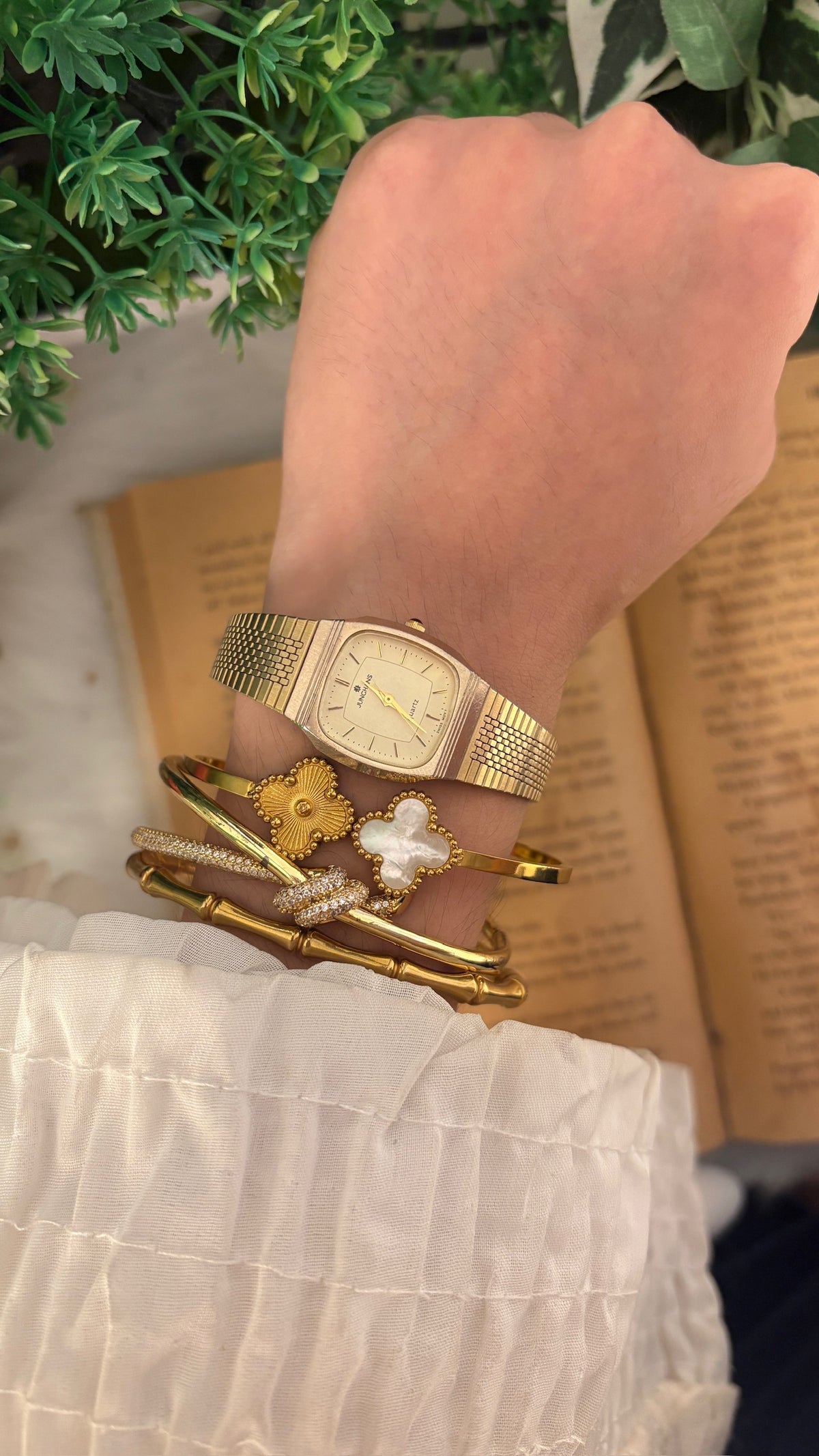 Vintage Junghans Tank Dress Watch in Gold Tone Quartz