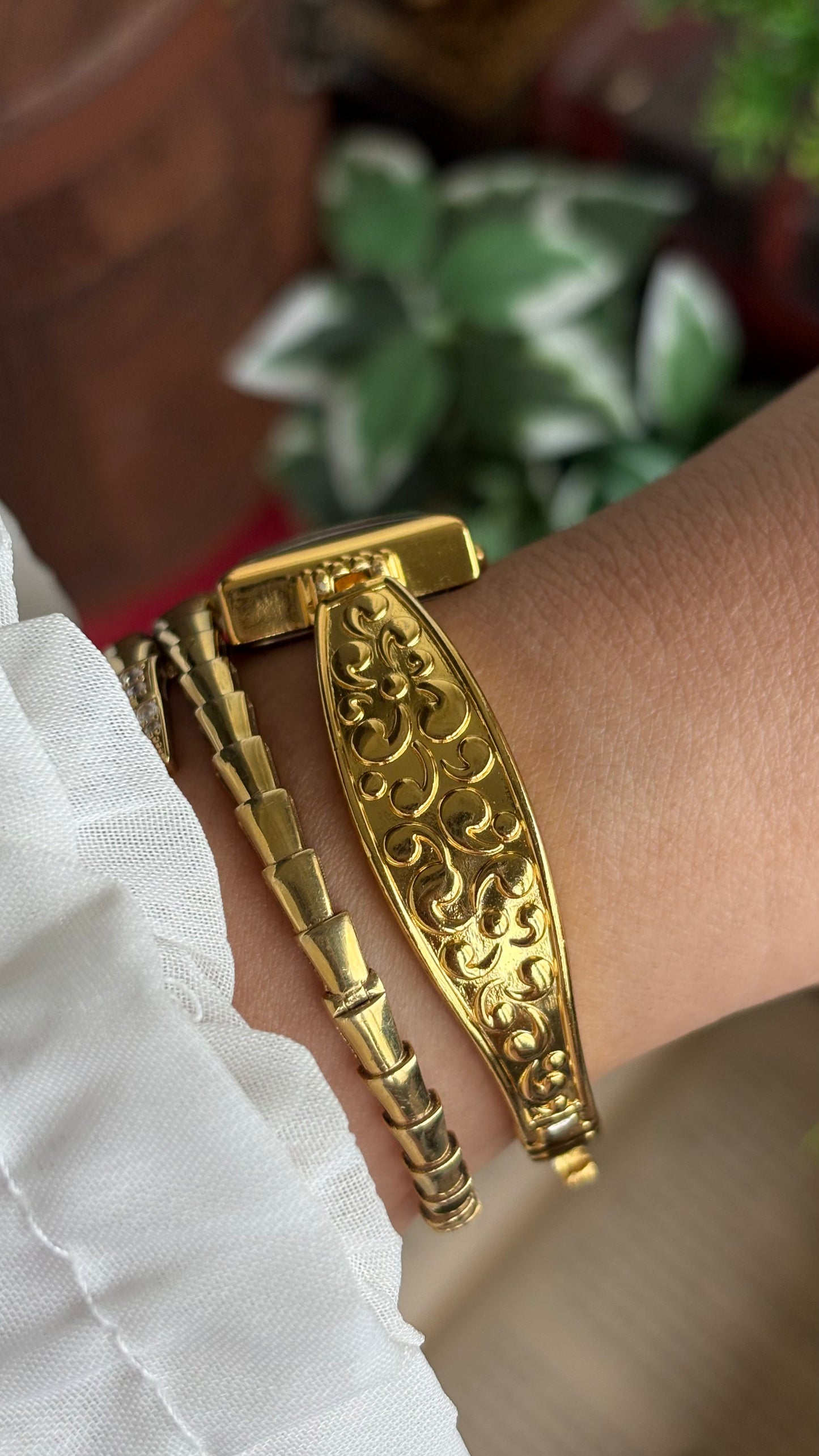Extremely Rare Vintage Anne Klein Art Deco Watch in Gold Tone