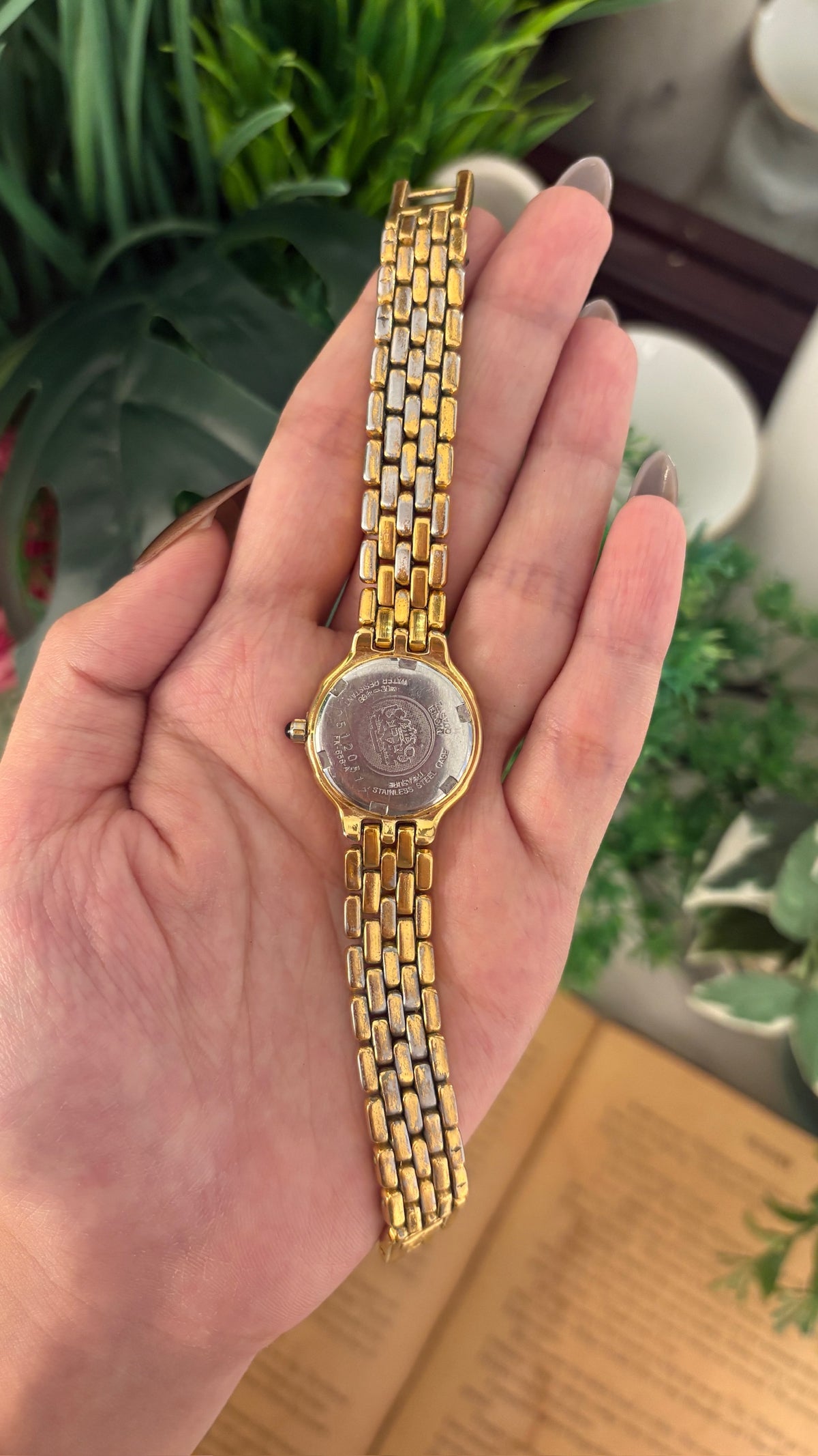 Rare Vintage Elgin Bejeweled Classic Watch in Gold Tone Quartz