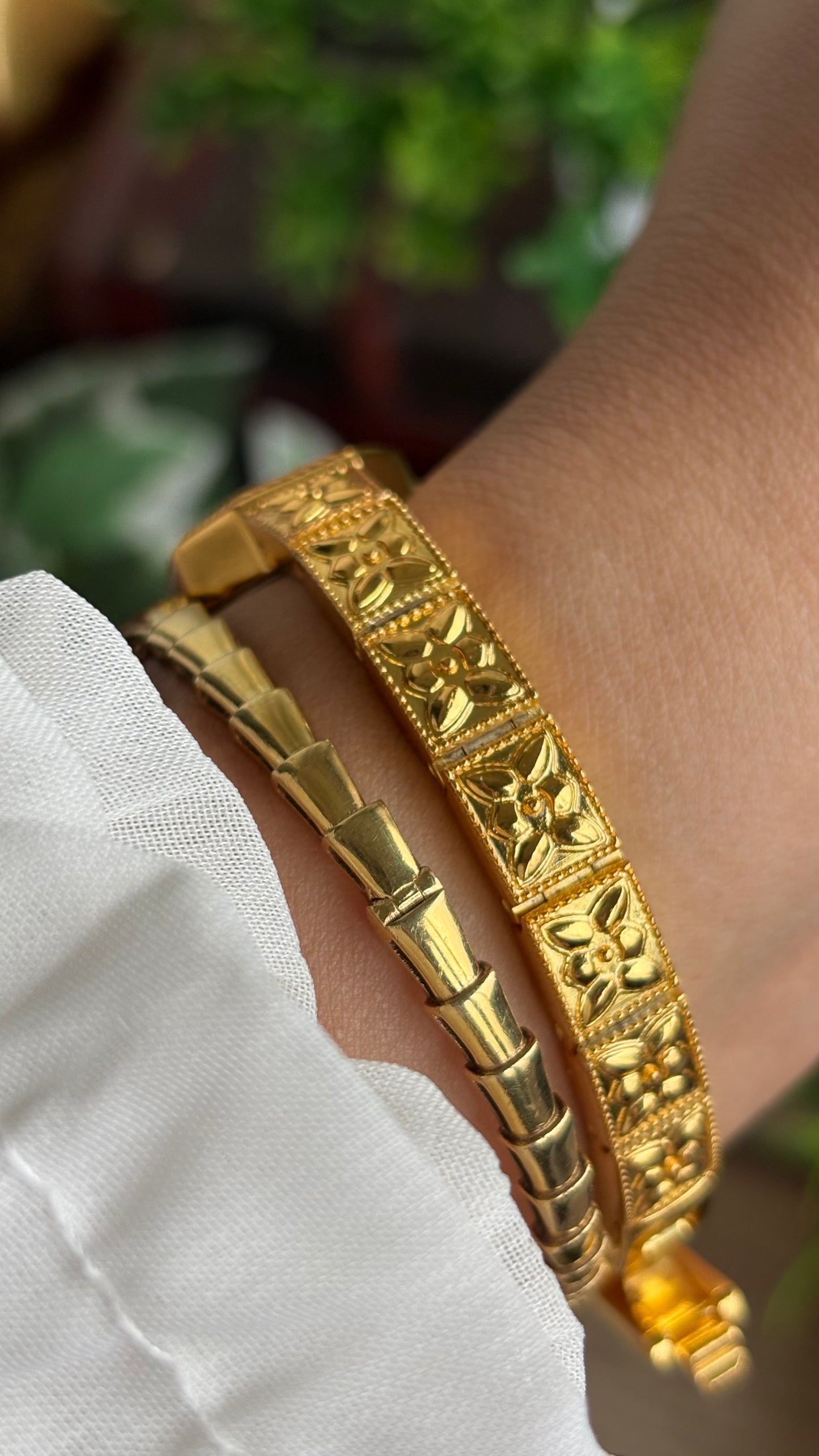 Extremely Rare Vintage Anne Klein Art Deco Watch in Gold Tone Mother of Pearl Dial