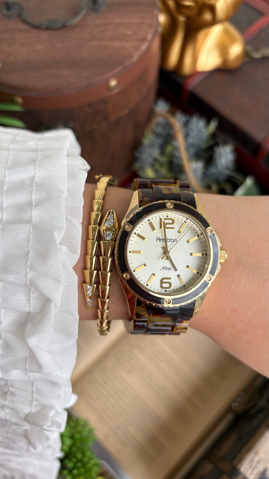 Vintage Armitron Now Watch in Gold Tone