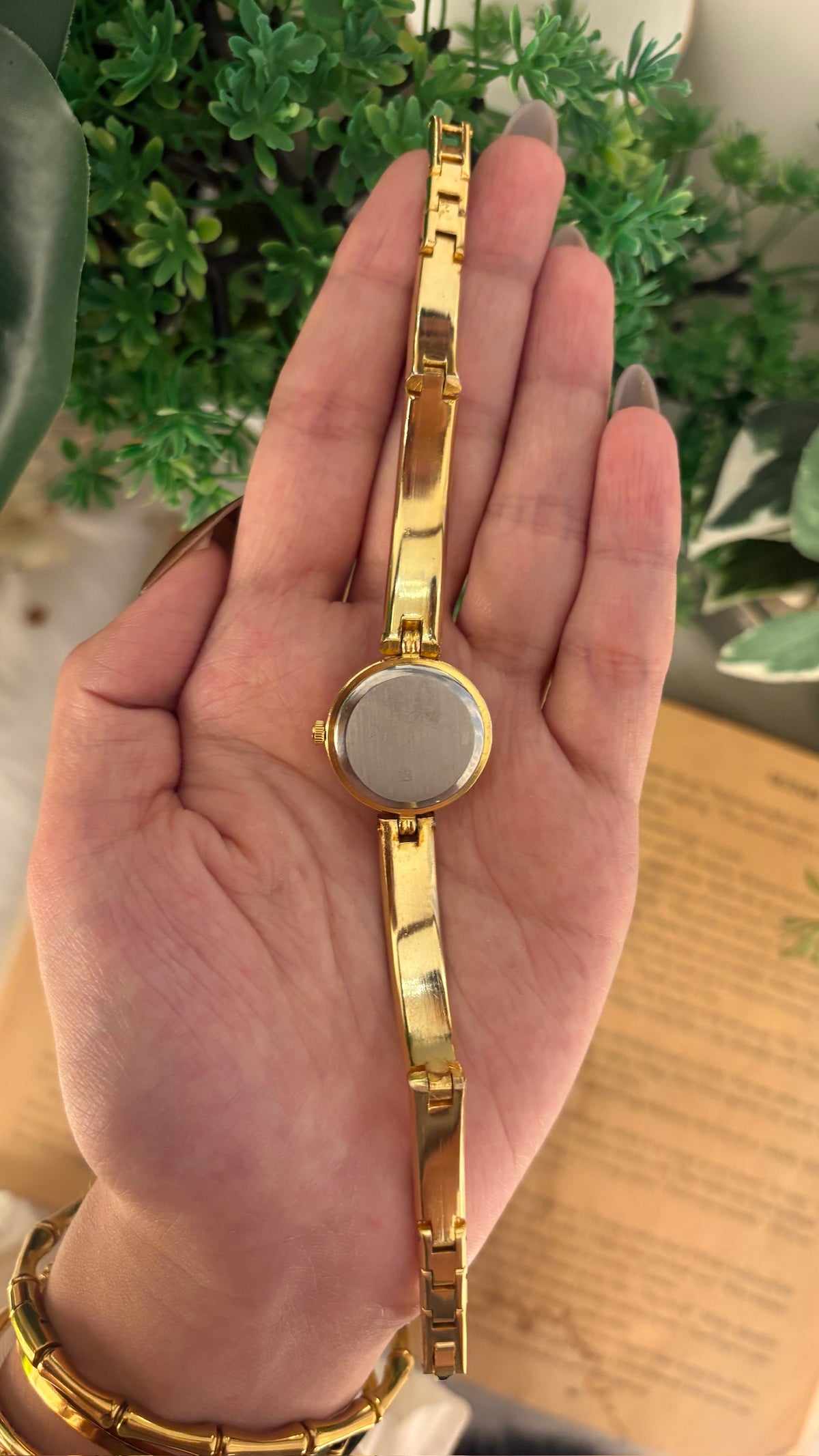 Rare Vintage Mille Fille Bangle Watch in Gold Tone Quartz