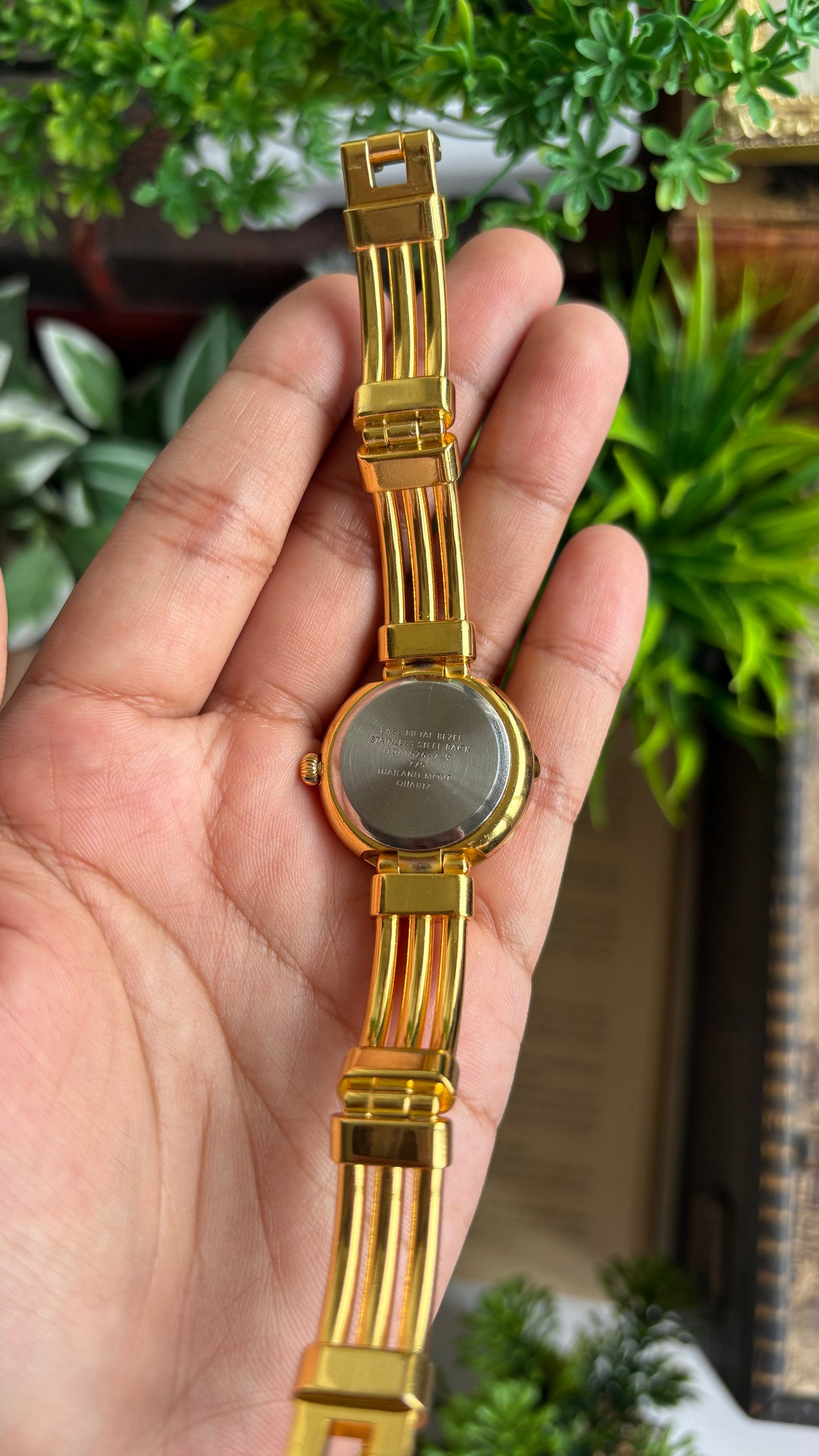Vintage Anne Klein II Watch in Gold Tone Red Dial
