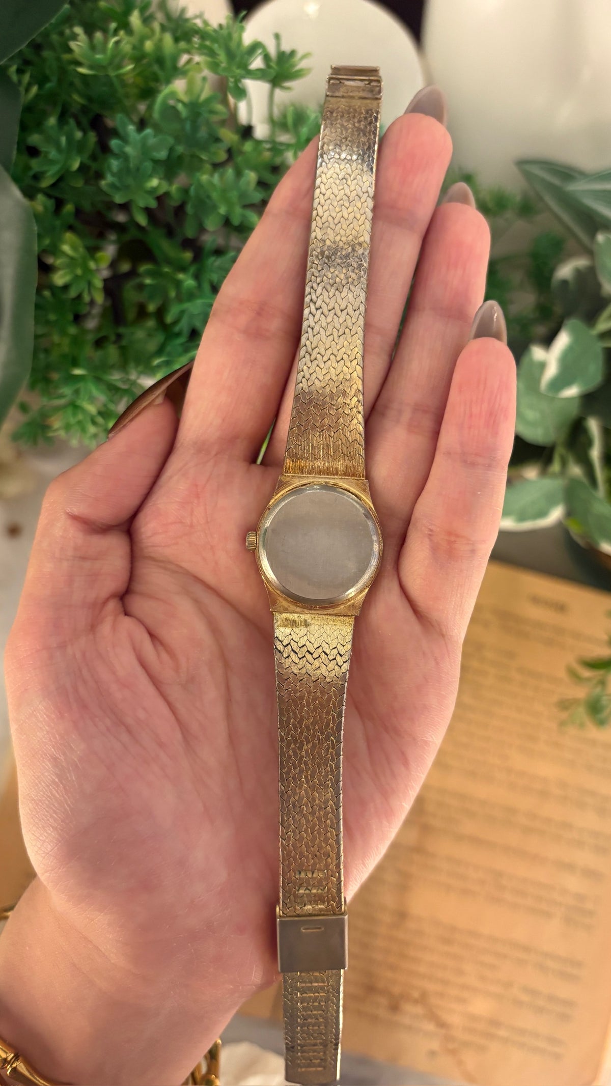 Rare Vintage Mille Fille Nugget Watch in Gold Tone Quartz