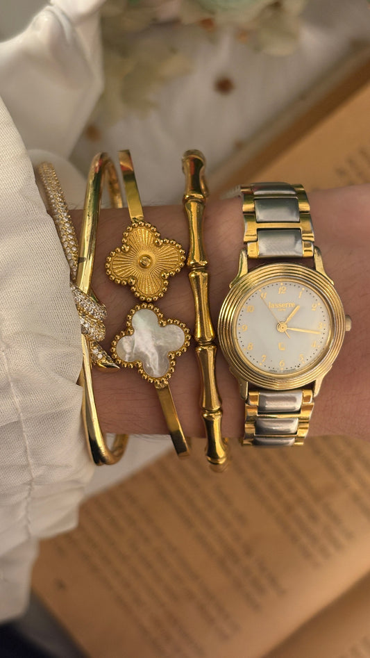 Vintage Lasserre Paris Classic Watch in Two-Tone Quartz