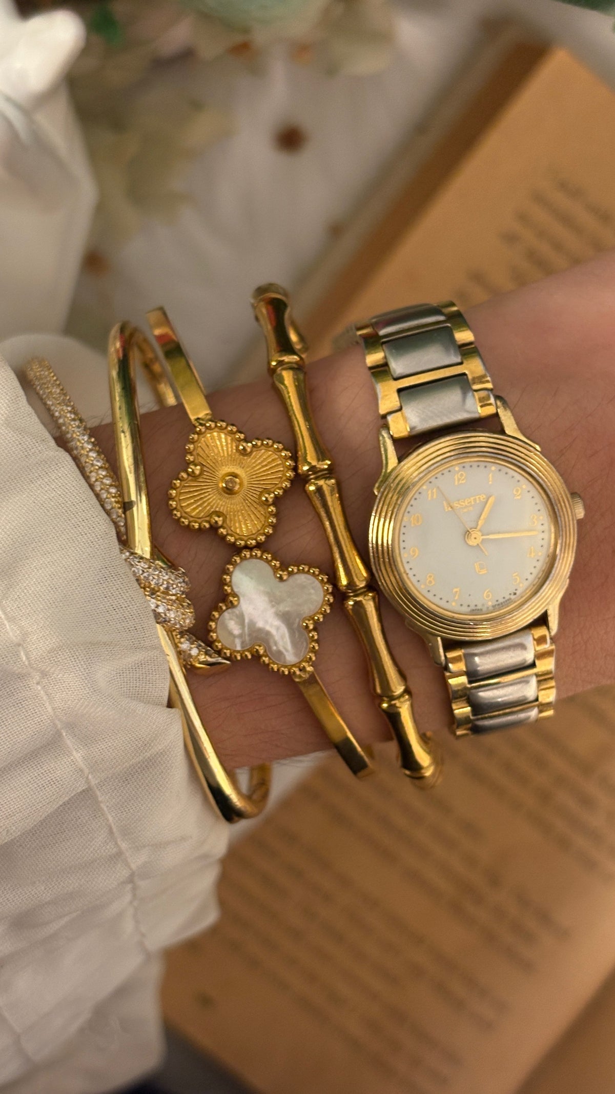 Vintage Lasserre Paris Classic Watch in Two-Tone Quartz