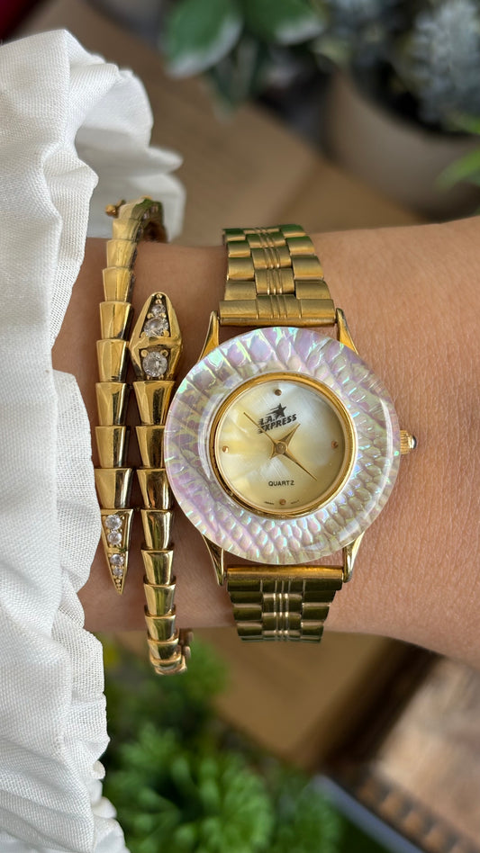Vintage La Express Watch in Gold Tone