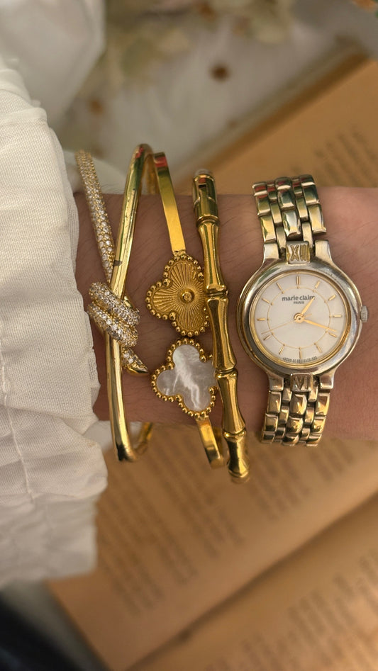 Vintage Marie Claire Classic Watch in Gold Tone Quartz