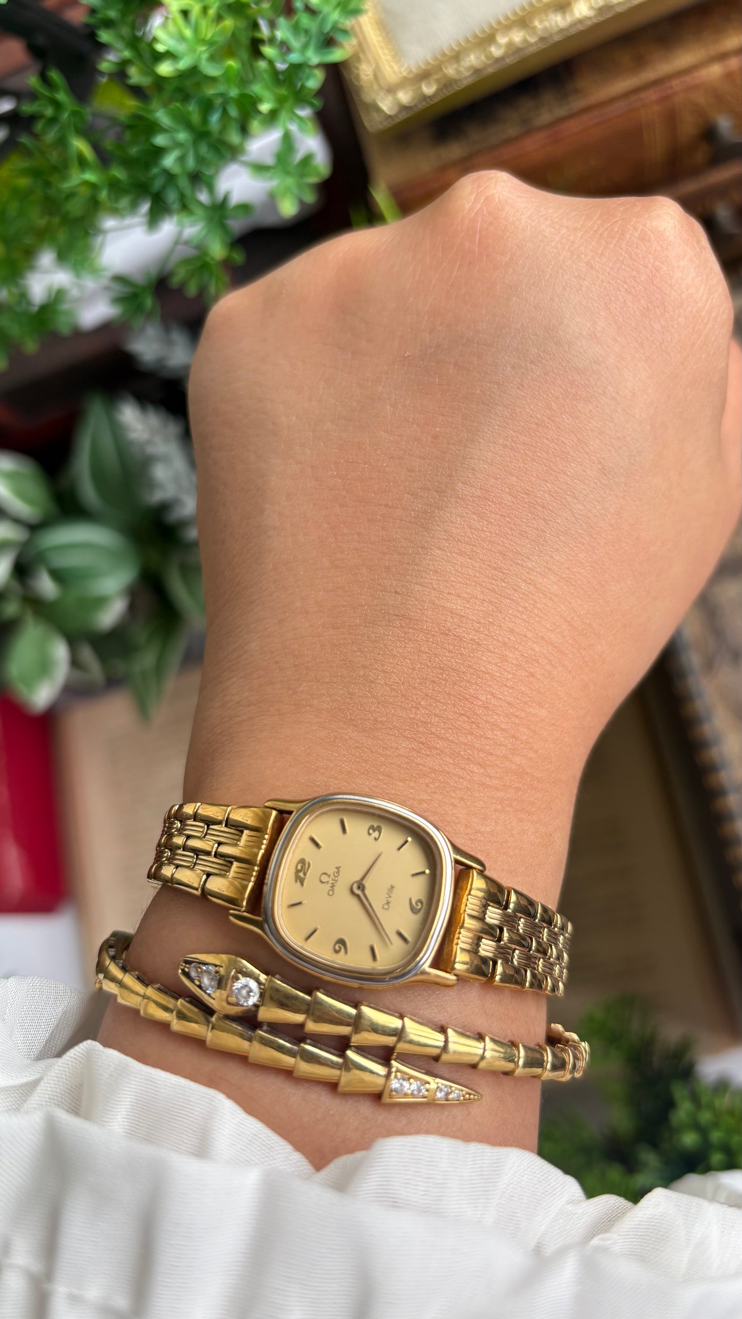 Vintage Omega De Ville Women’s Dress Watch in Gold Tone with Omega Box
