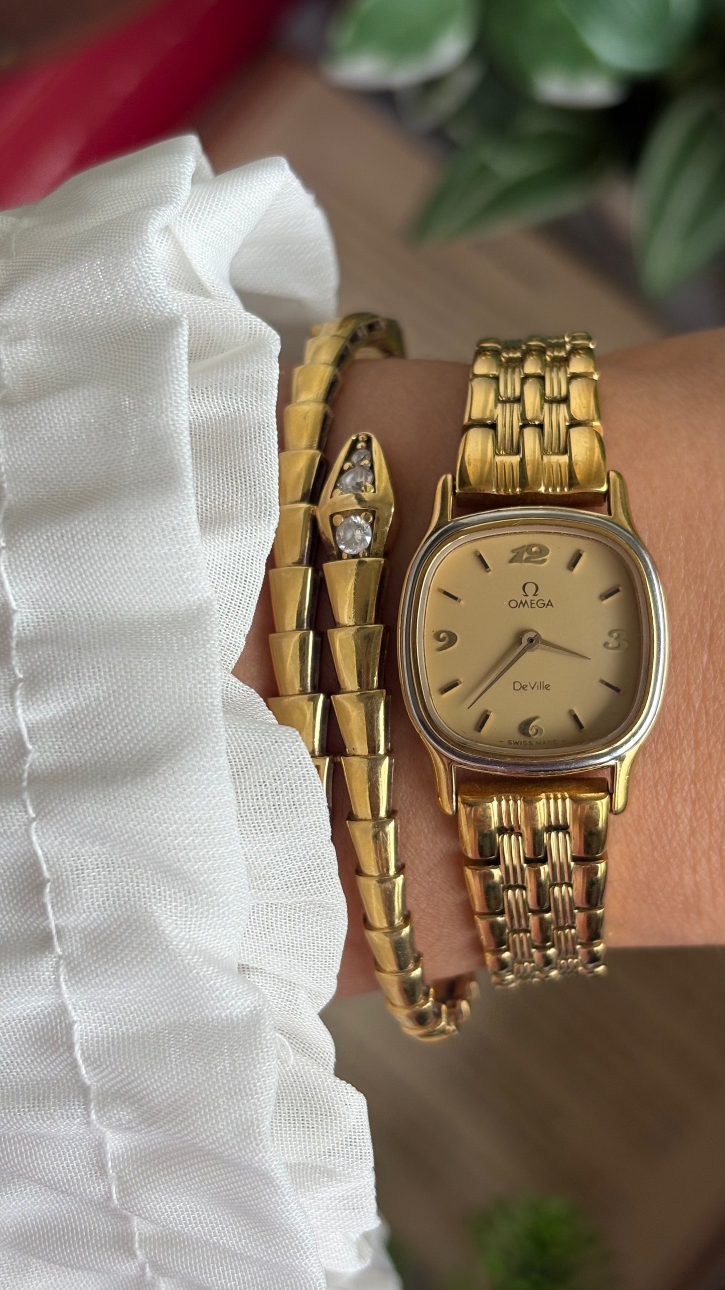Vintage Omega De Ville Women’s Dress Watch in Gold Tone with Omega Box