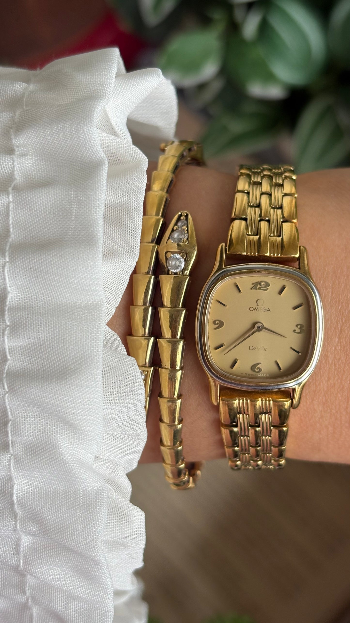Vintage Omega De Ville Women’s Dress Watch in Gold Tone with Omega Box