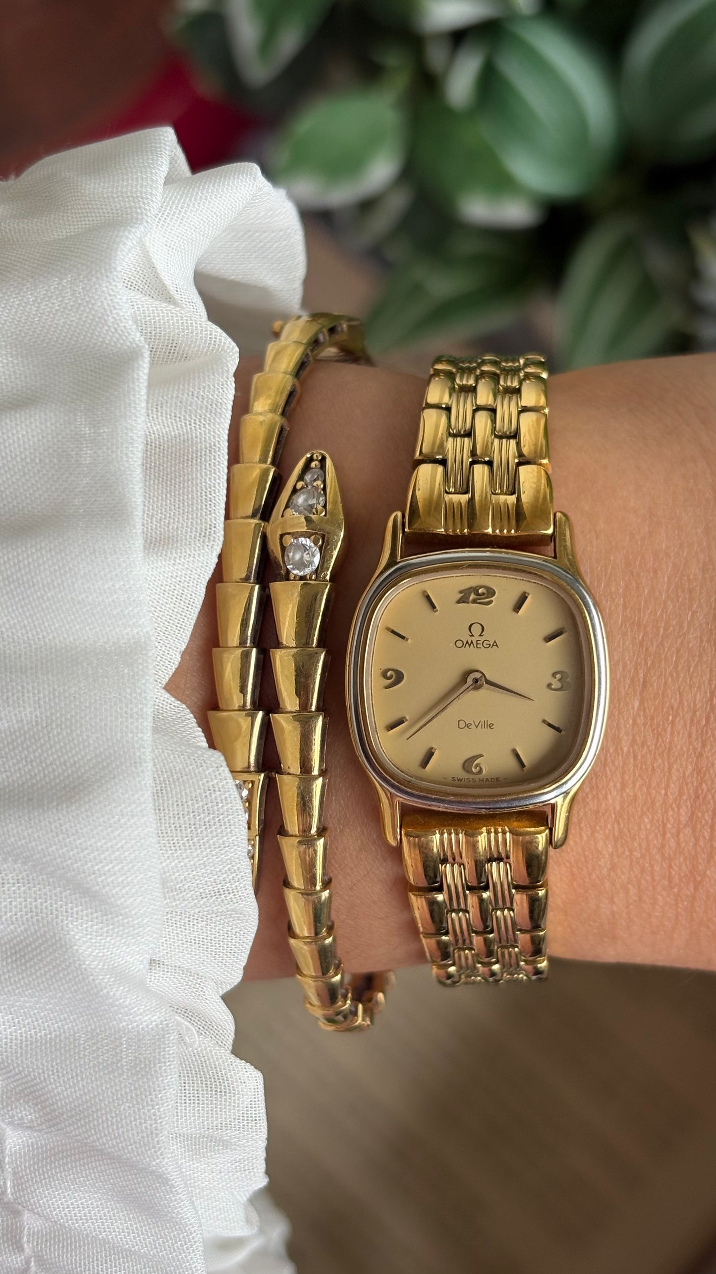 Vintage Omega De Ville Women’s Dress Watch in Gold Tone with Omega Box