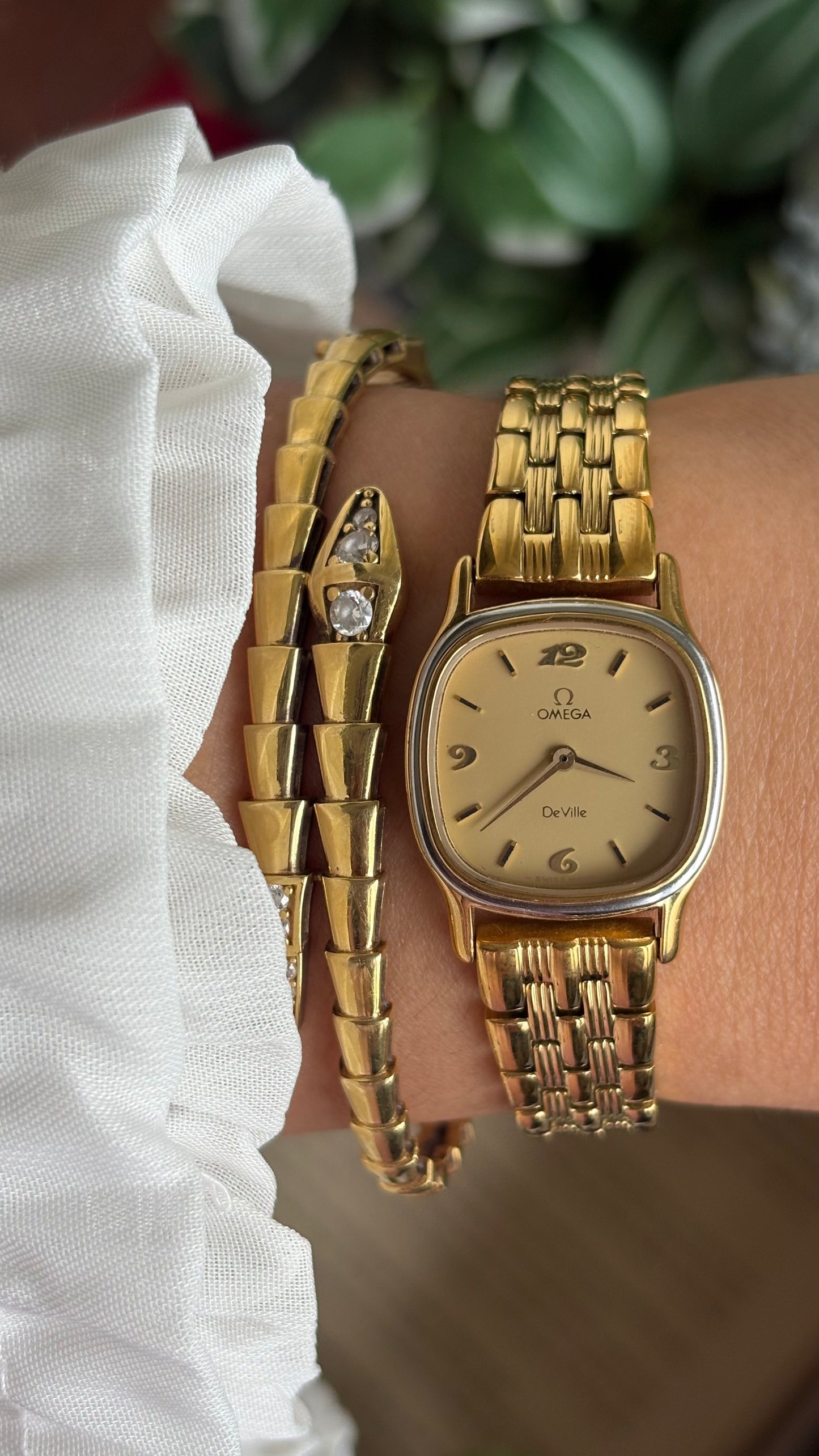 Vintage Omega De Ville Women’s Dress Watch in Gold Tone with Omega Box