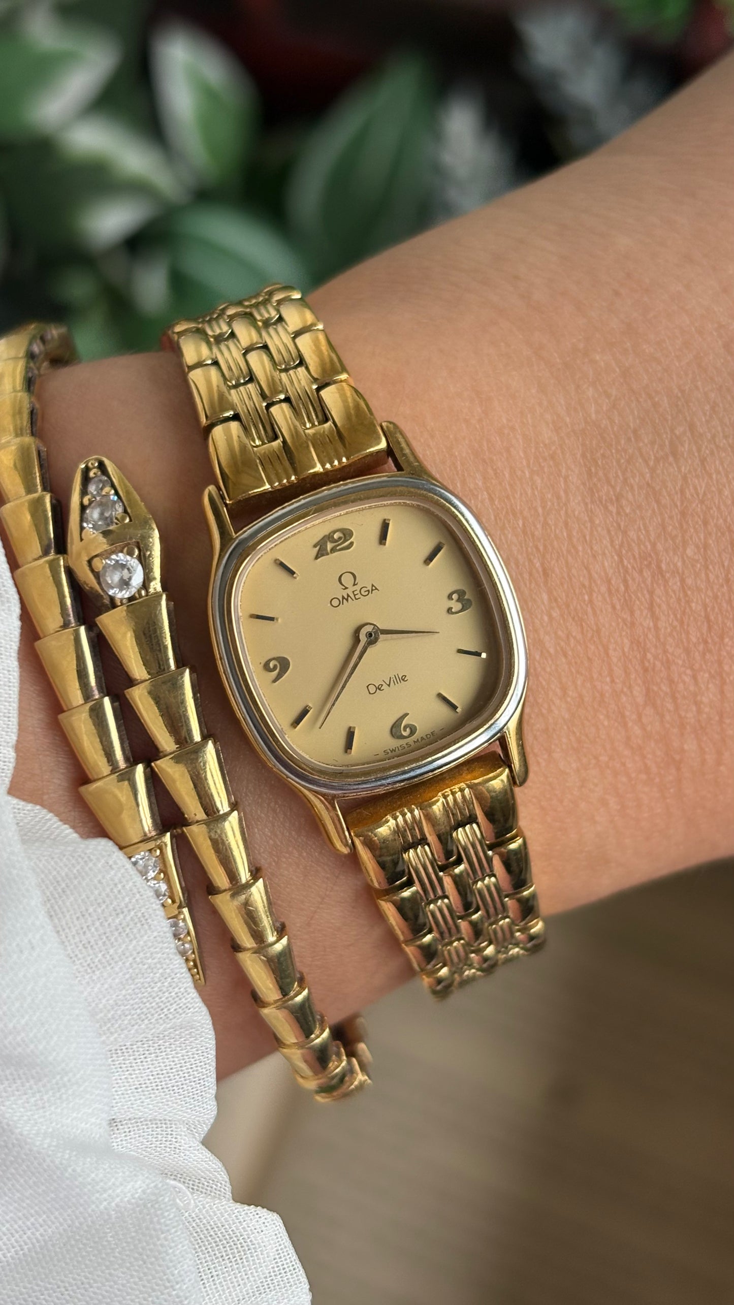 Vintage Omega De Ville Women’s Dress Watch in Gold Tone with Omega Box