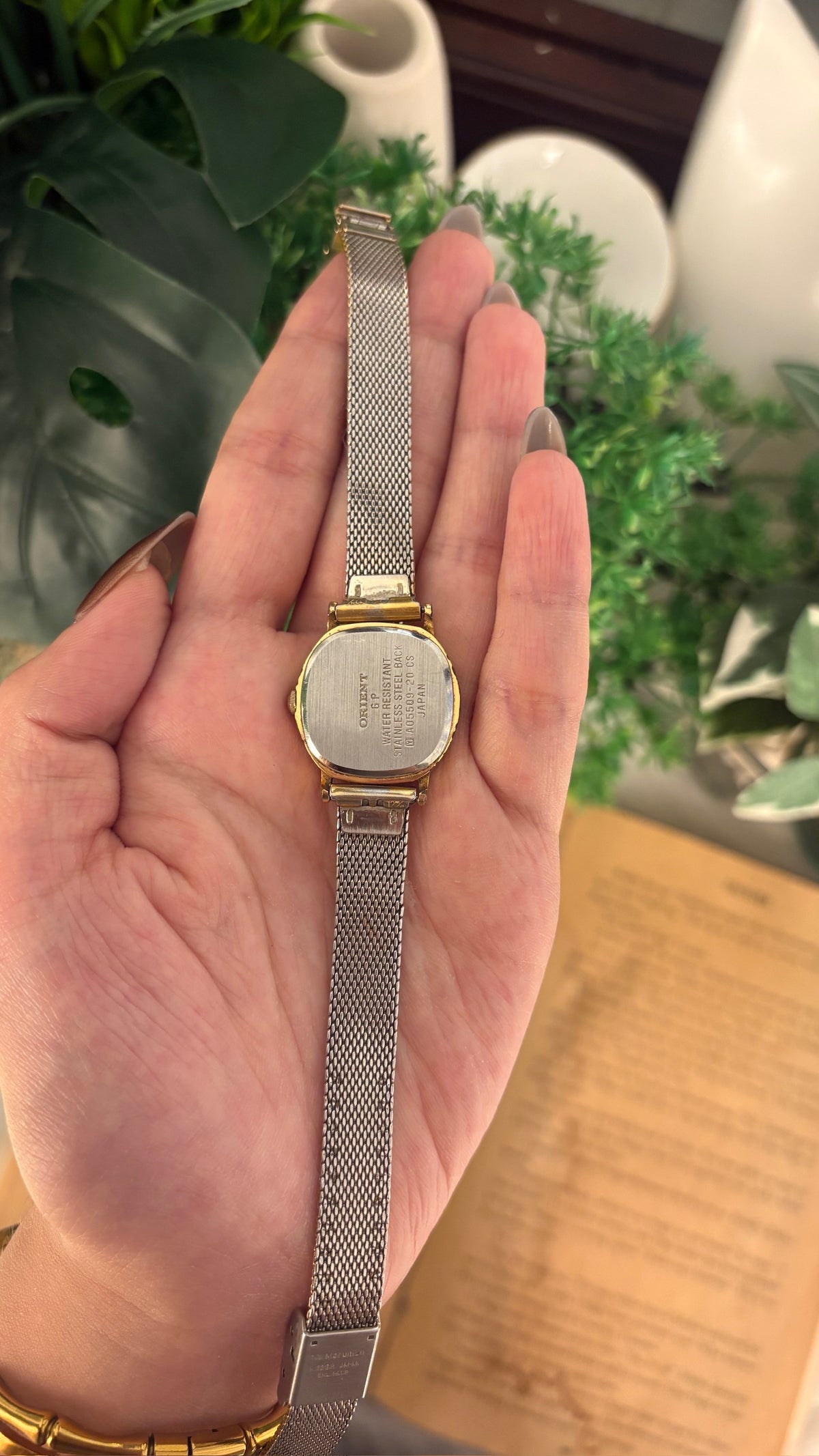 Rare Vintage Orient Seiko Tank Mesh Watch in Gold Tone Quartz