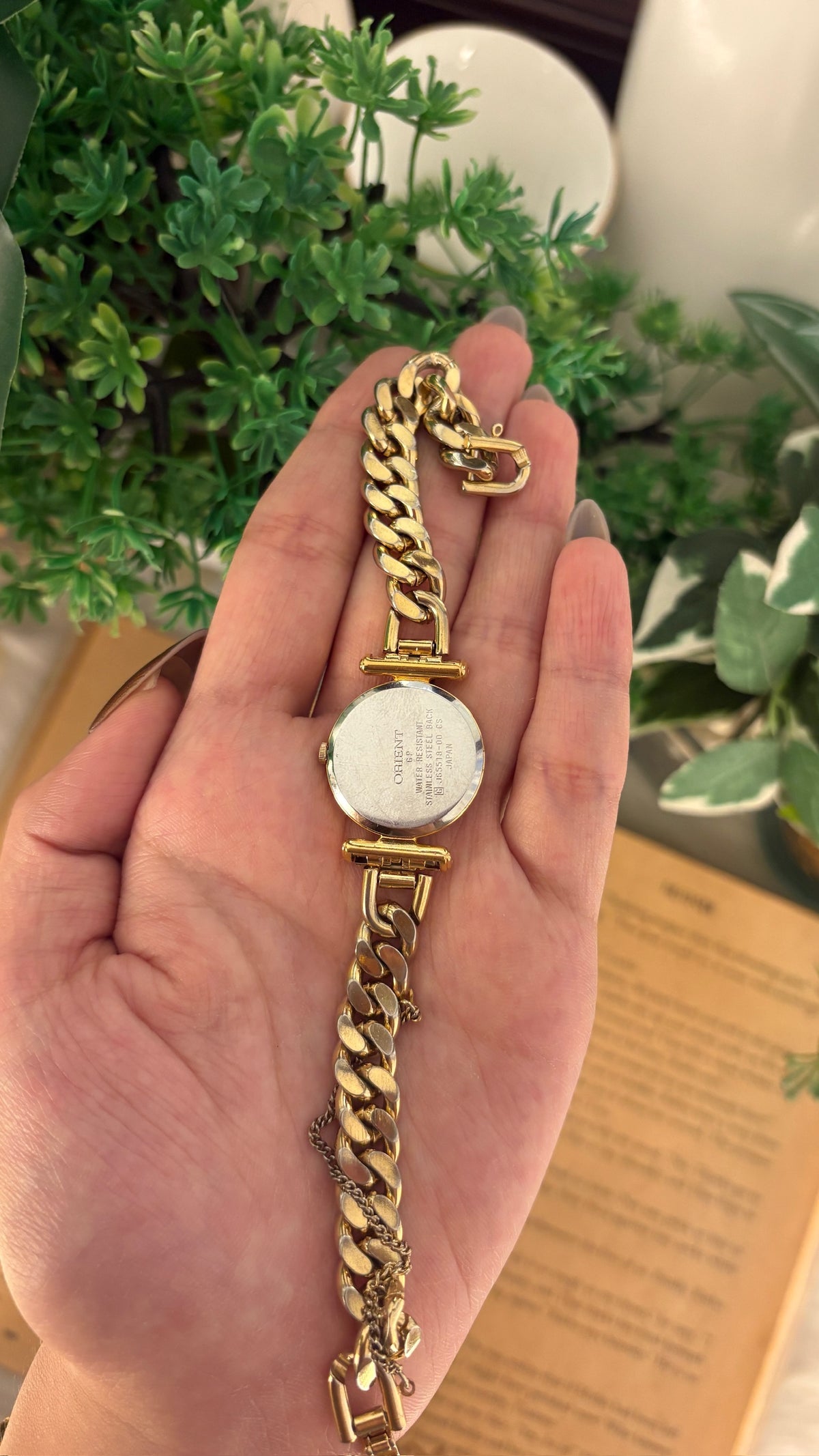 Rare Vintage Lisblank Chain Bracelet Watch in Gold Tone Quartz