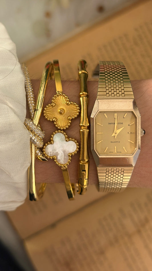 Vintage Imperlaude Tank Dress Watch in Gold Tone Quartz