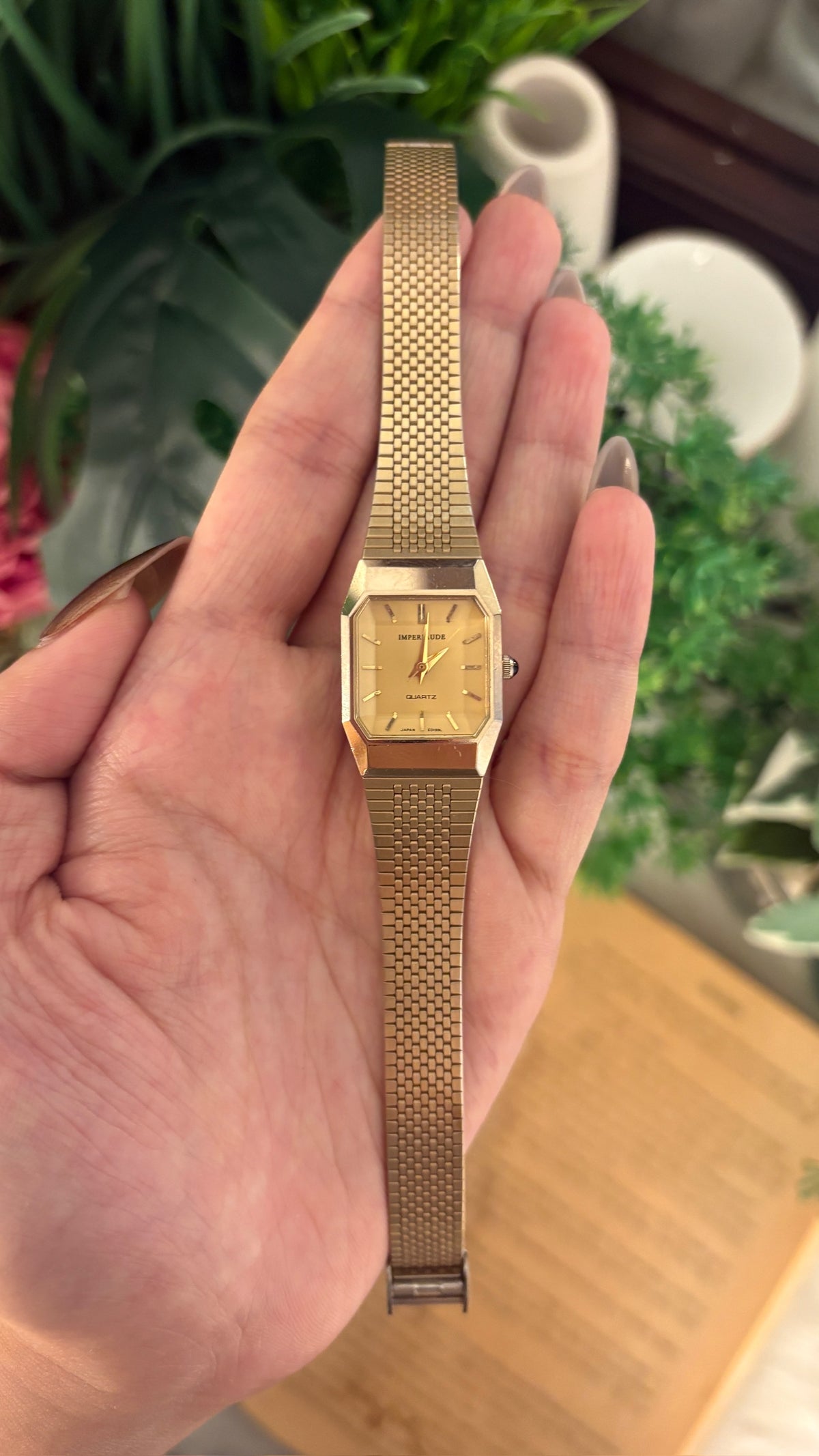Vintage Imperlaude Tank Dress Watch in Gold Tone Quartz