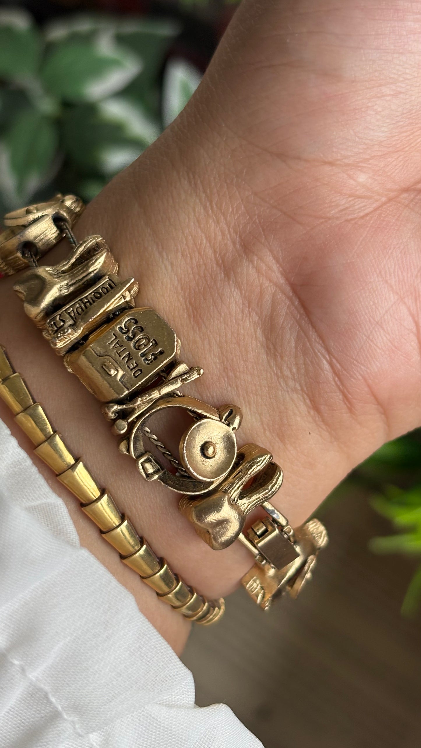 Vintage Collezio Doctor of Dentistry Charm Watch in Gold Tone