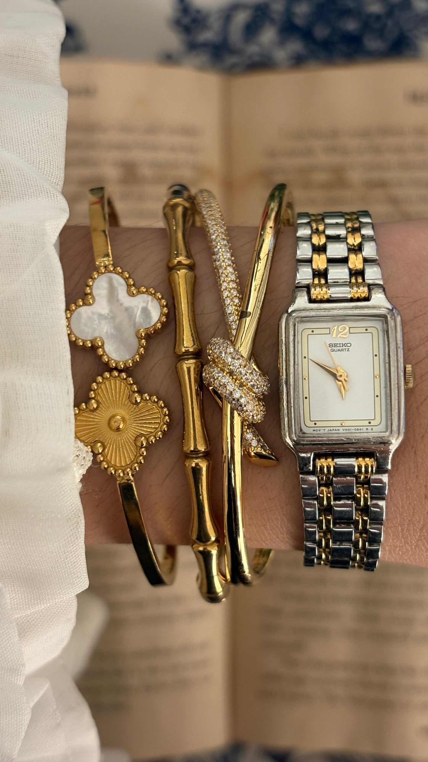 Rare Vintage Seiko Mini Tank Classic Watch in Two-Tone Quartz
