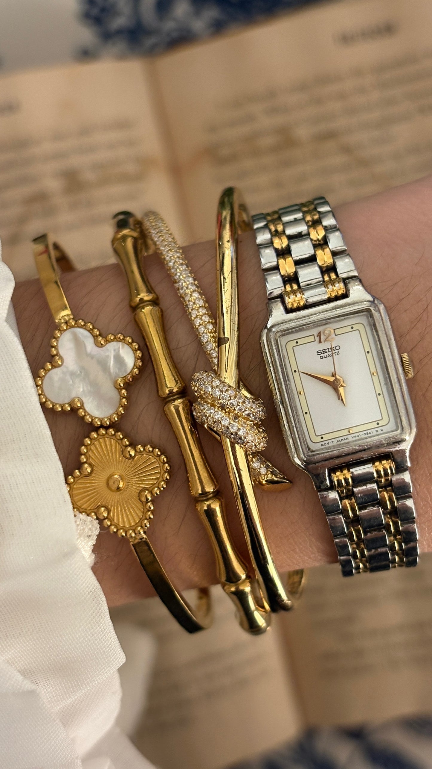 Rare Vintage Seiko Mini Tank Classic Watch in Two-Tone Quartz