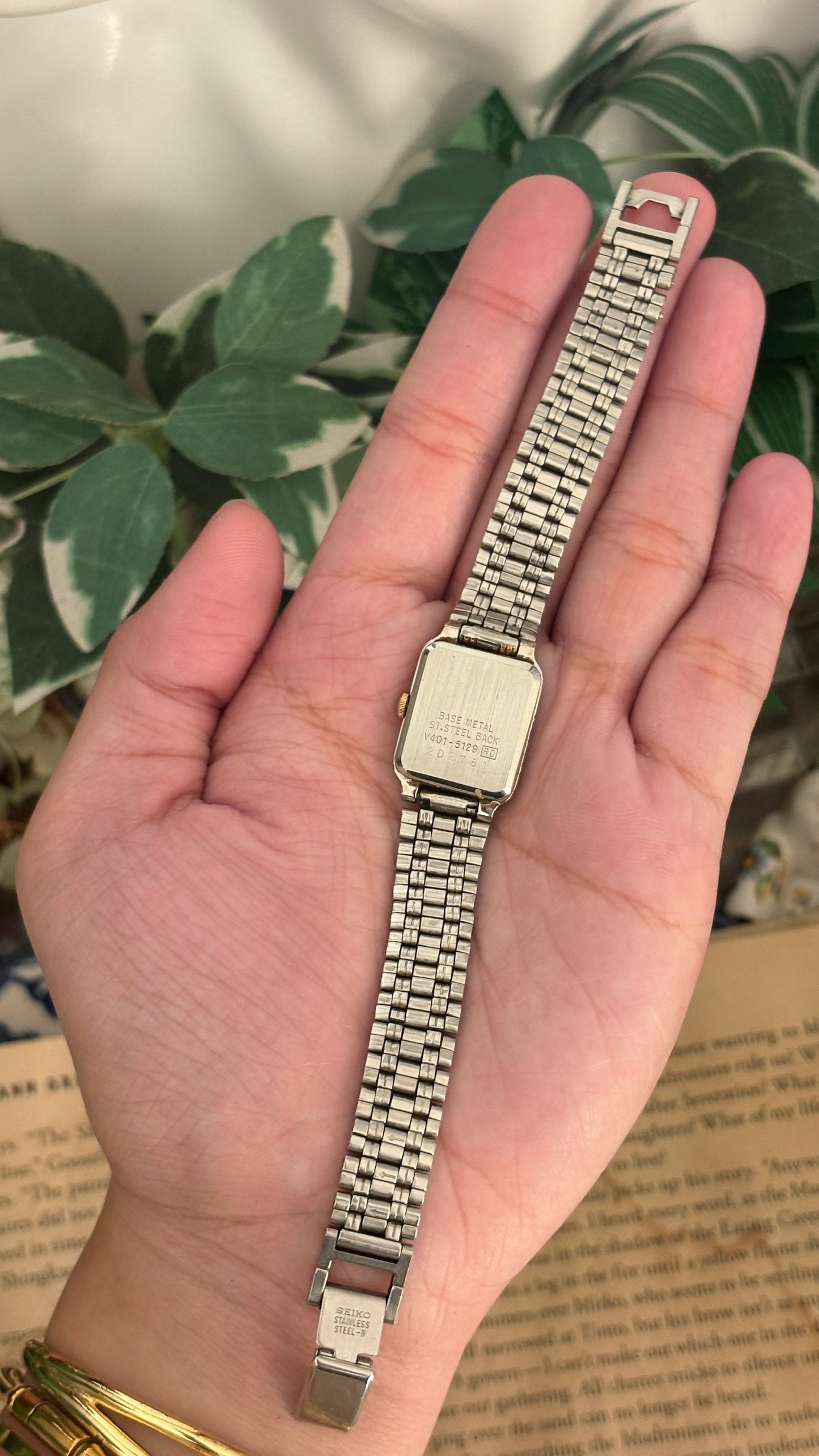 Rare Vintage Seiko Mini Tank Classic Watch in Two-Tone Quartz