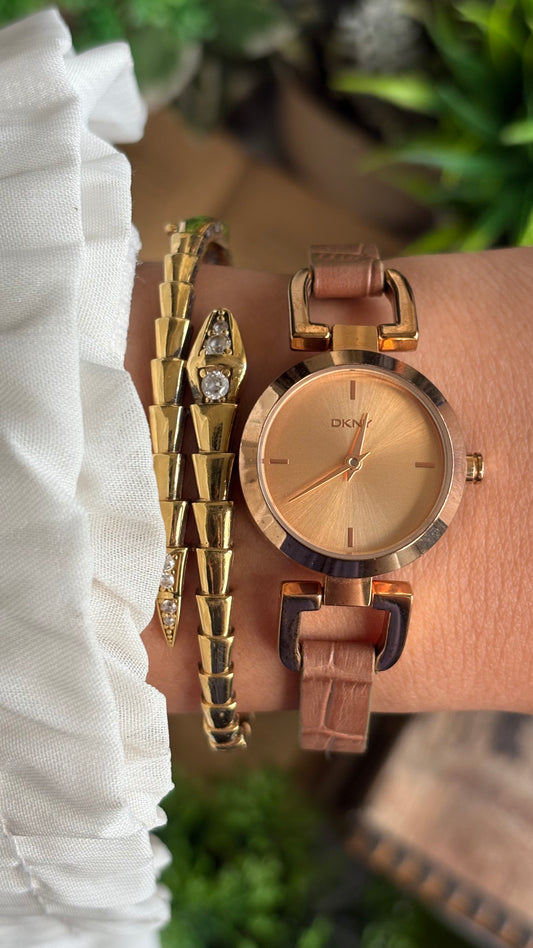 Vintage DKNY Watch in its Original Leather Strap