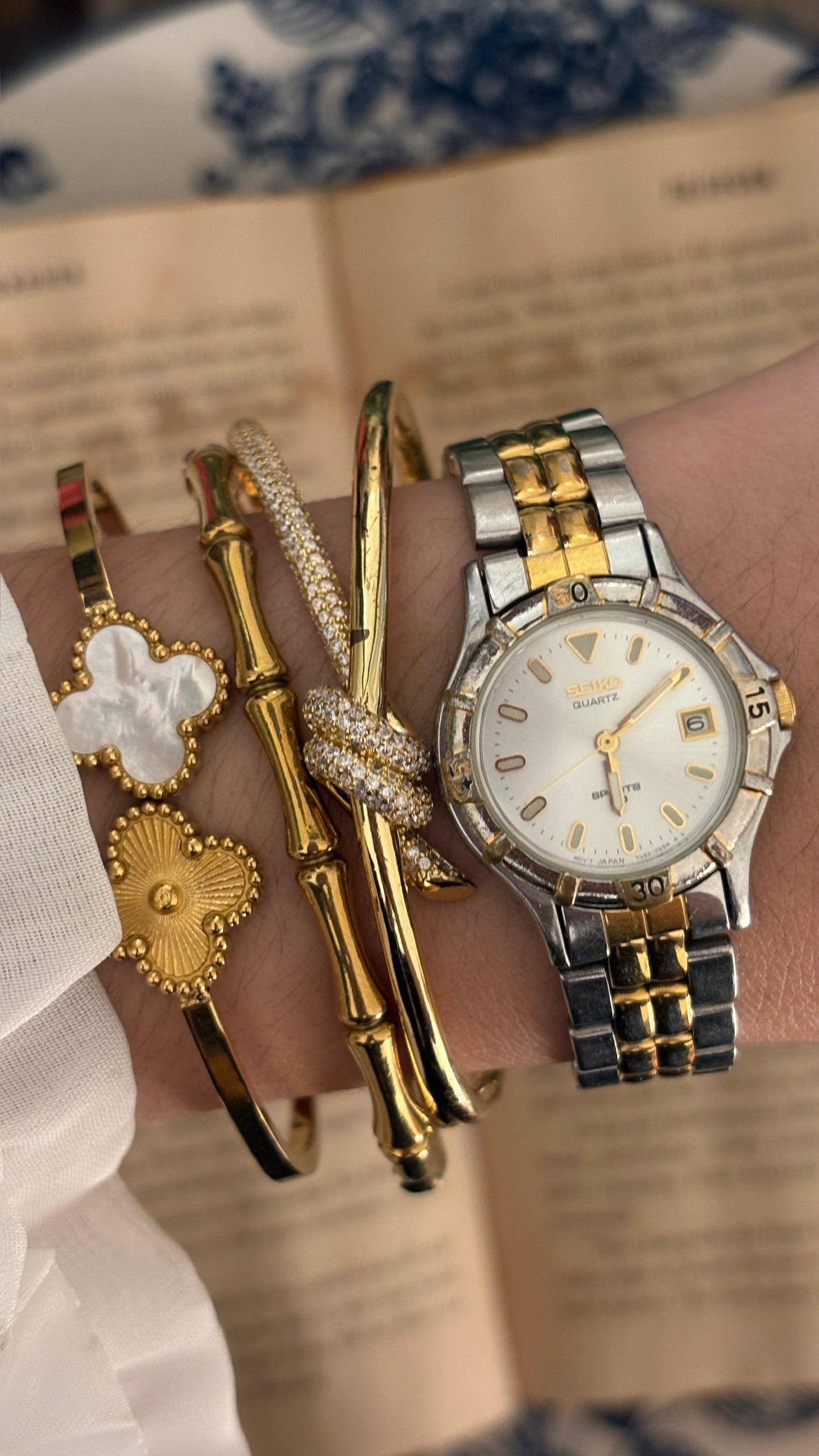 Rare Vintage Seiko Sports Watch in Two-Tone Quartz